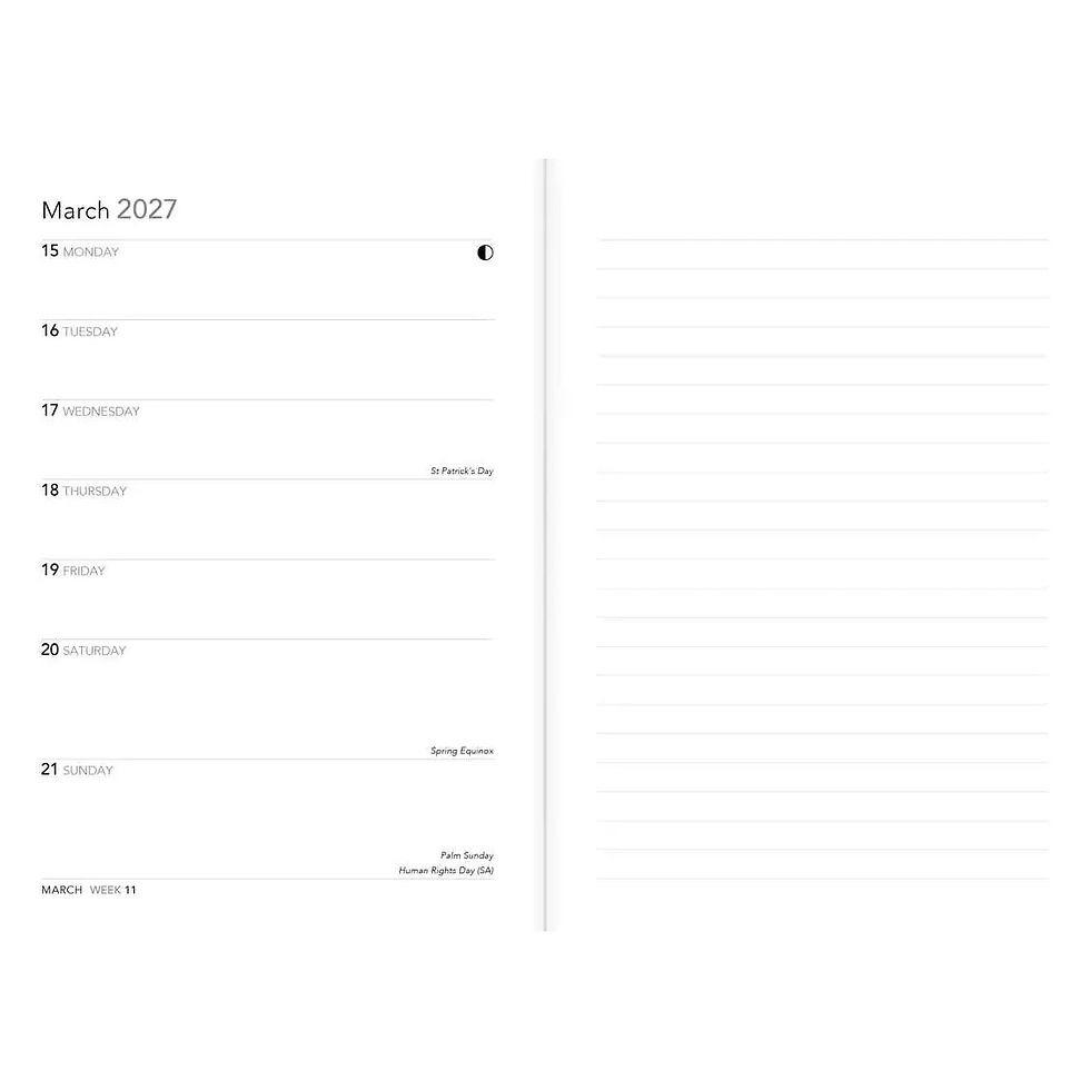 Thumbnail: interior page month of 2027 Angela Harding journal planner