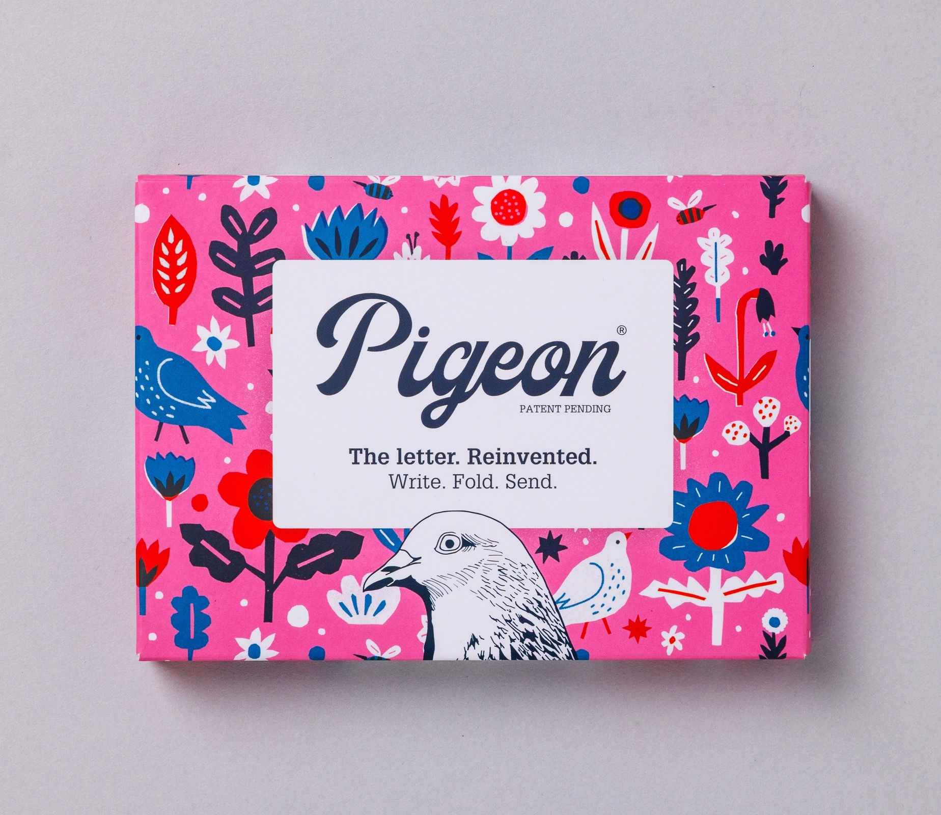 front of stationery pack with word Pigeon