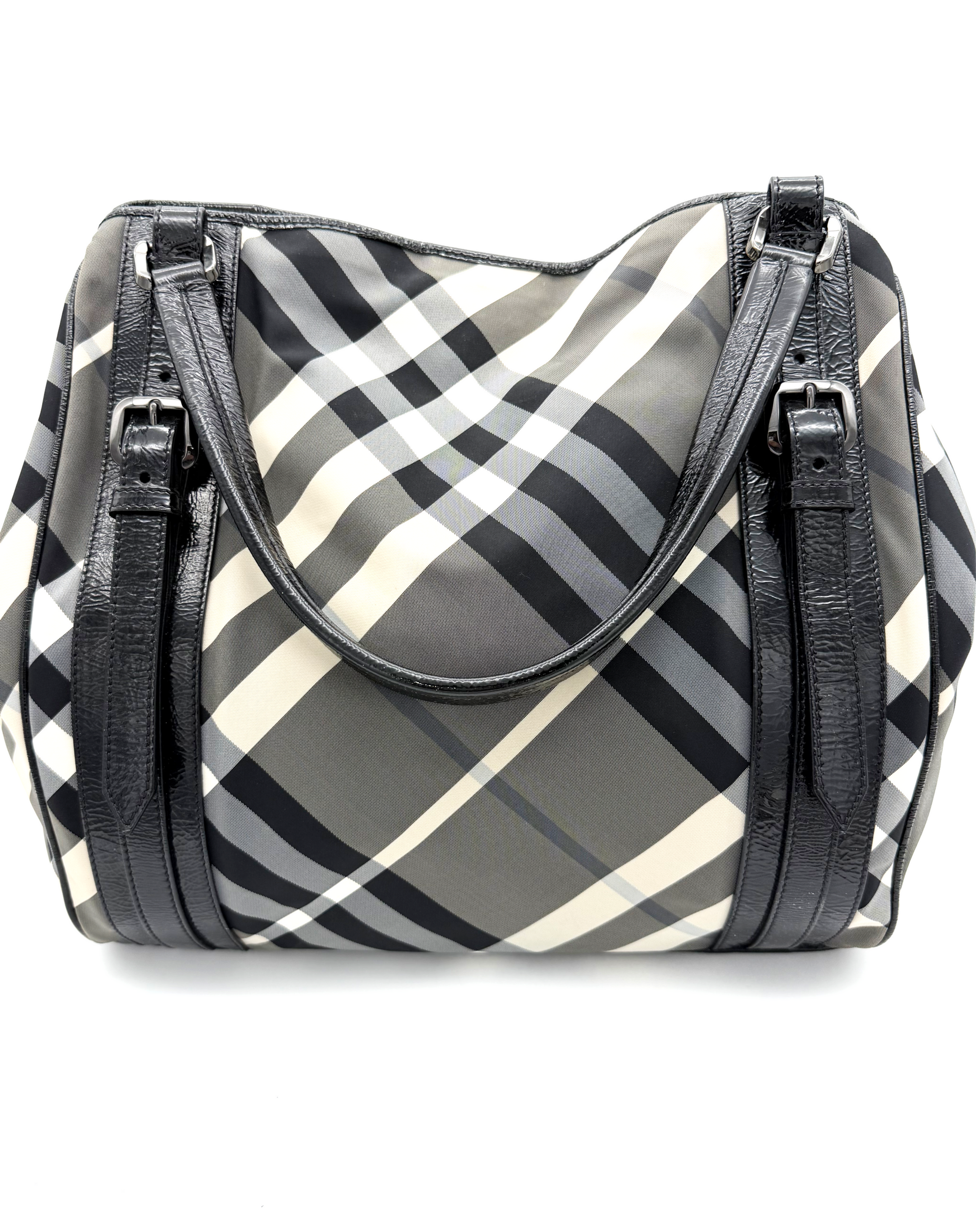 Burberry Checked Nylon Lowry Satchel image 3