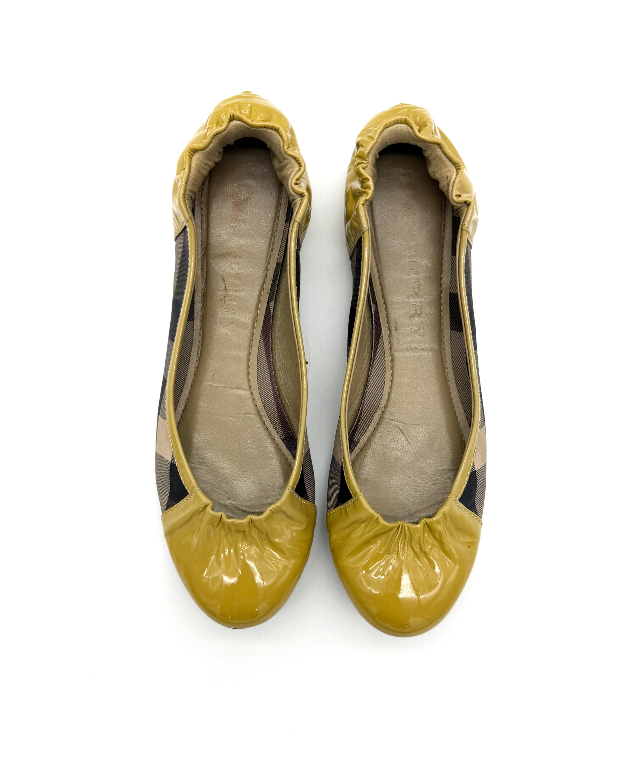 Burberry Patent Nova Check Scrunch Ballet Flats image 2