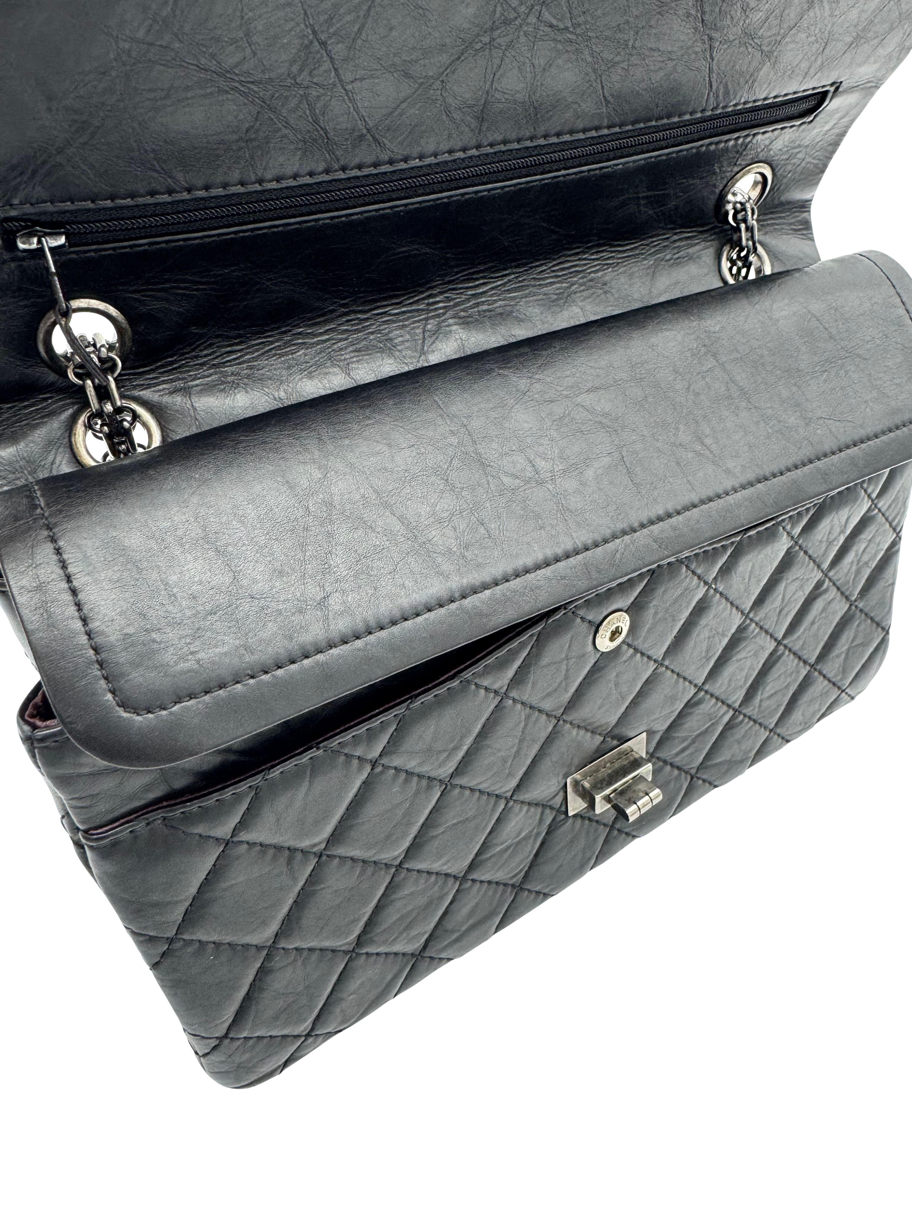 Chanel Black Aged Calfskin Reissue 2.55 Flap Bag 227 image 6