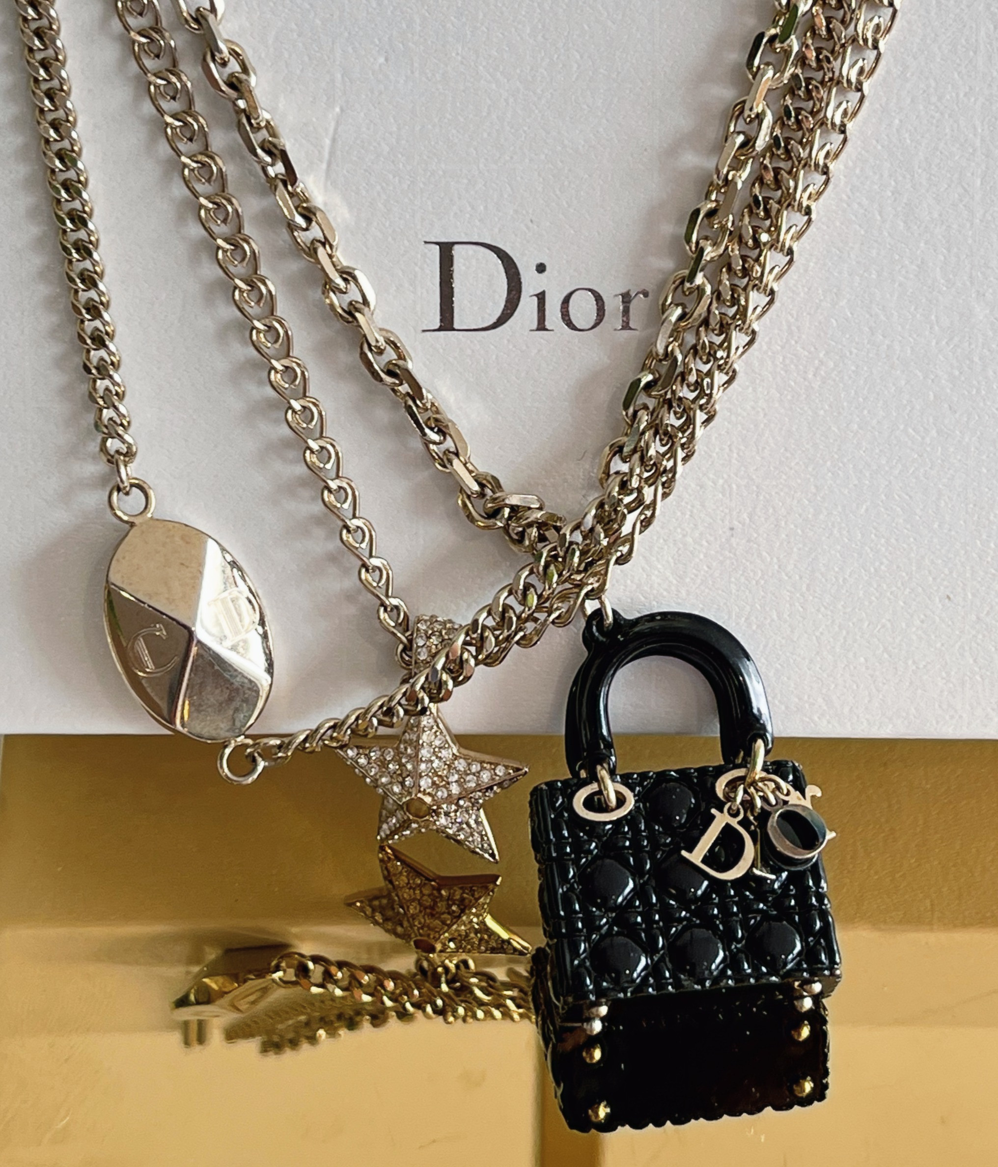 Lady Dior Charm Necklace — pre-loved Christian Dior at The Handbag Room Australia