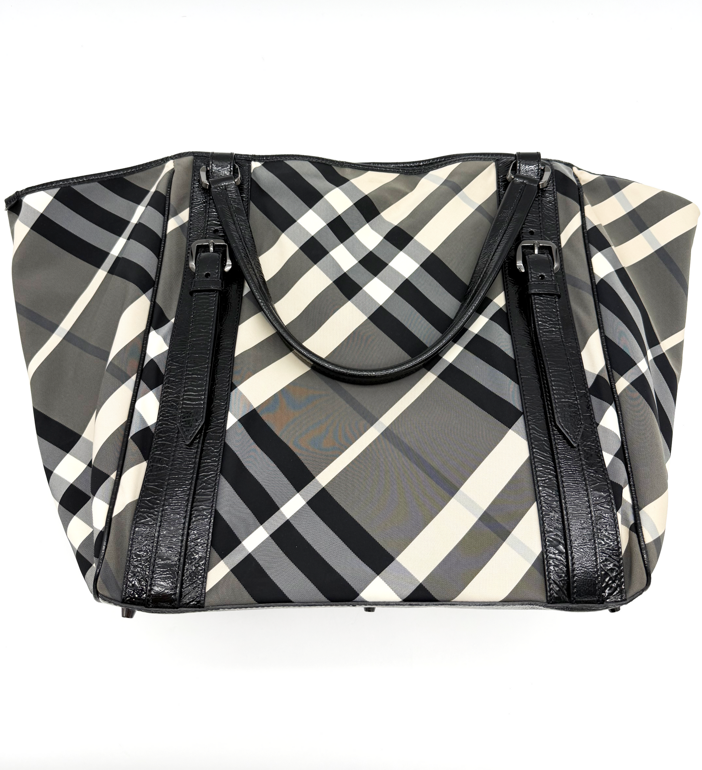 Burberry Checked Nylon Lowry Satchel image 2