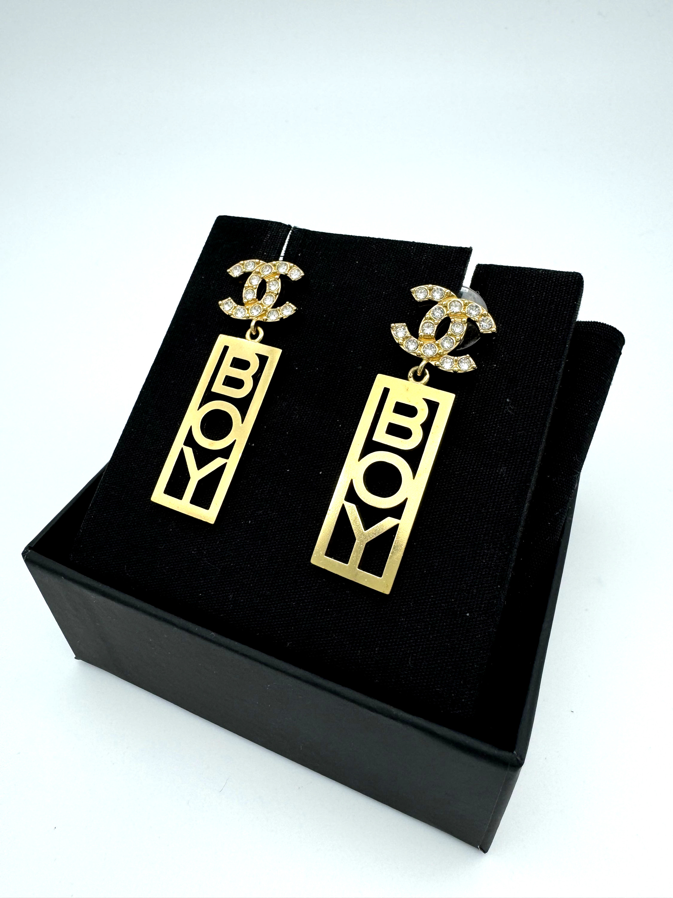 Chanel Boy Earrings — pre-loved Chanel at The Handbag Room Australia