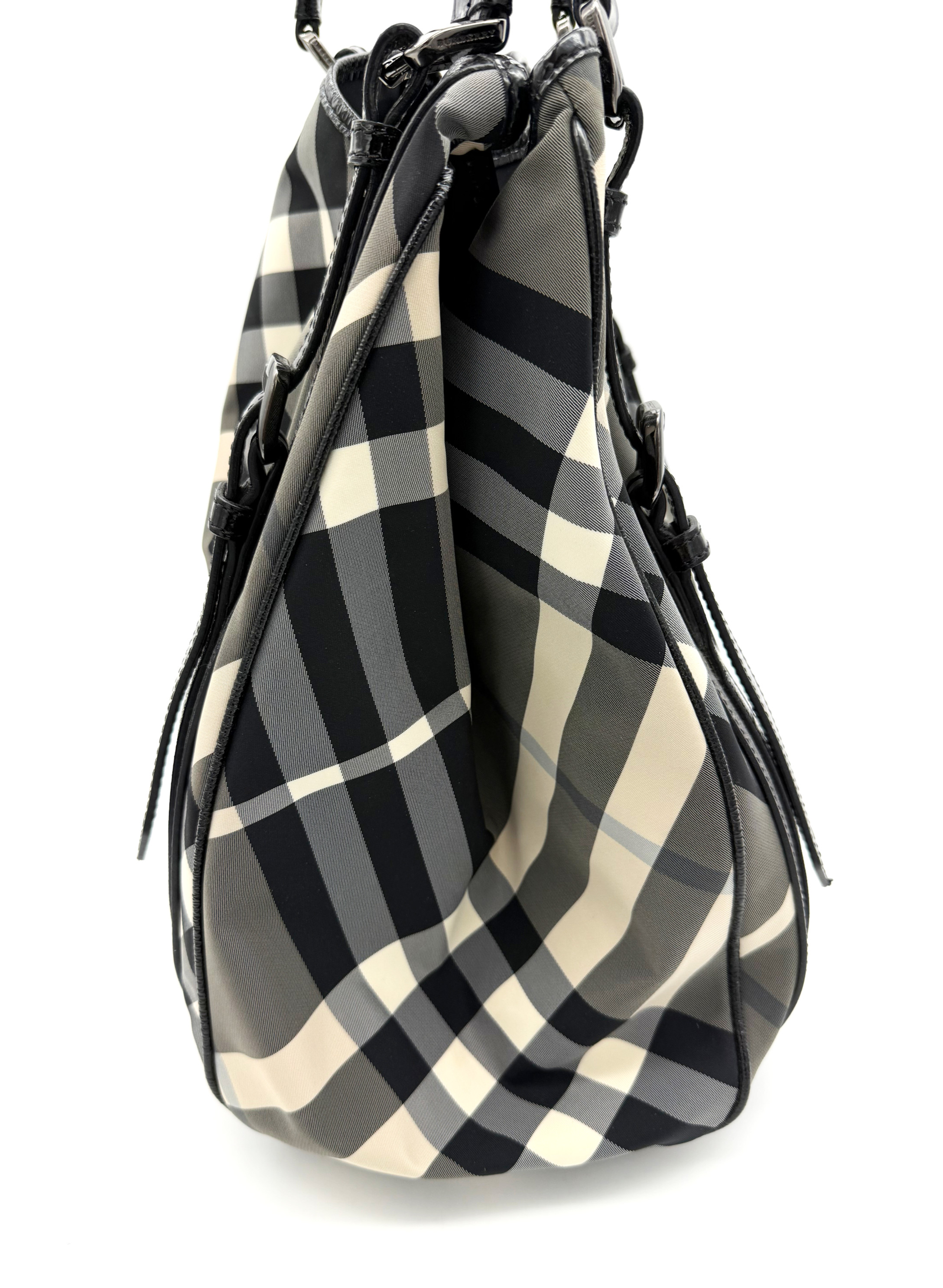 Burberry Checked Nylon Lowry Satchel image 6