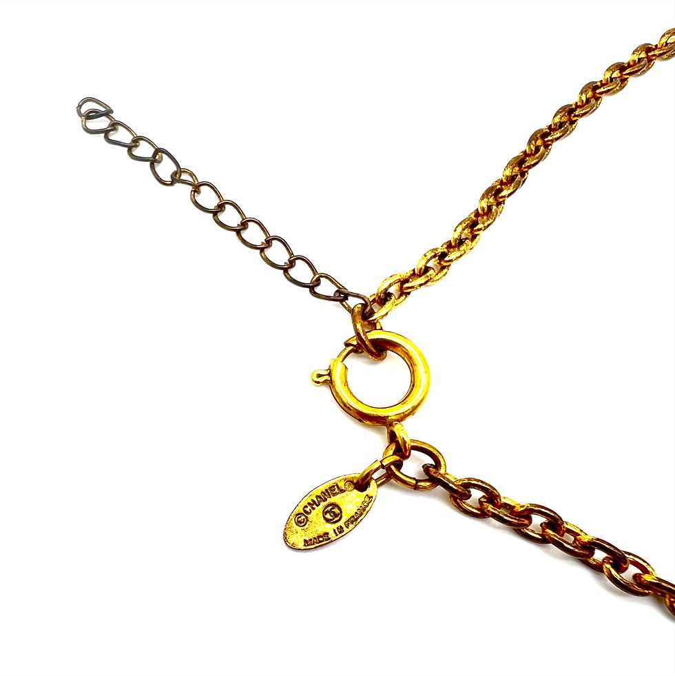 Thumbnail: Chanel Necklace Coco Mark Rhombus Gold Chain Pendant