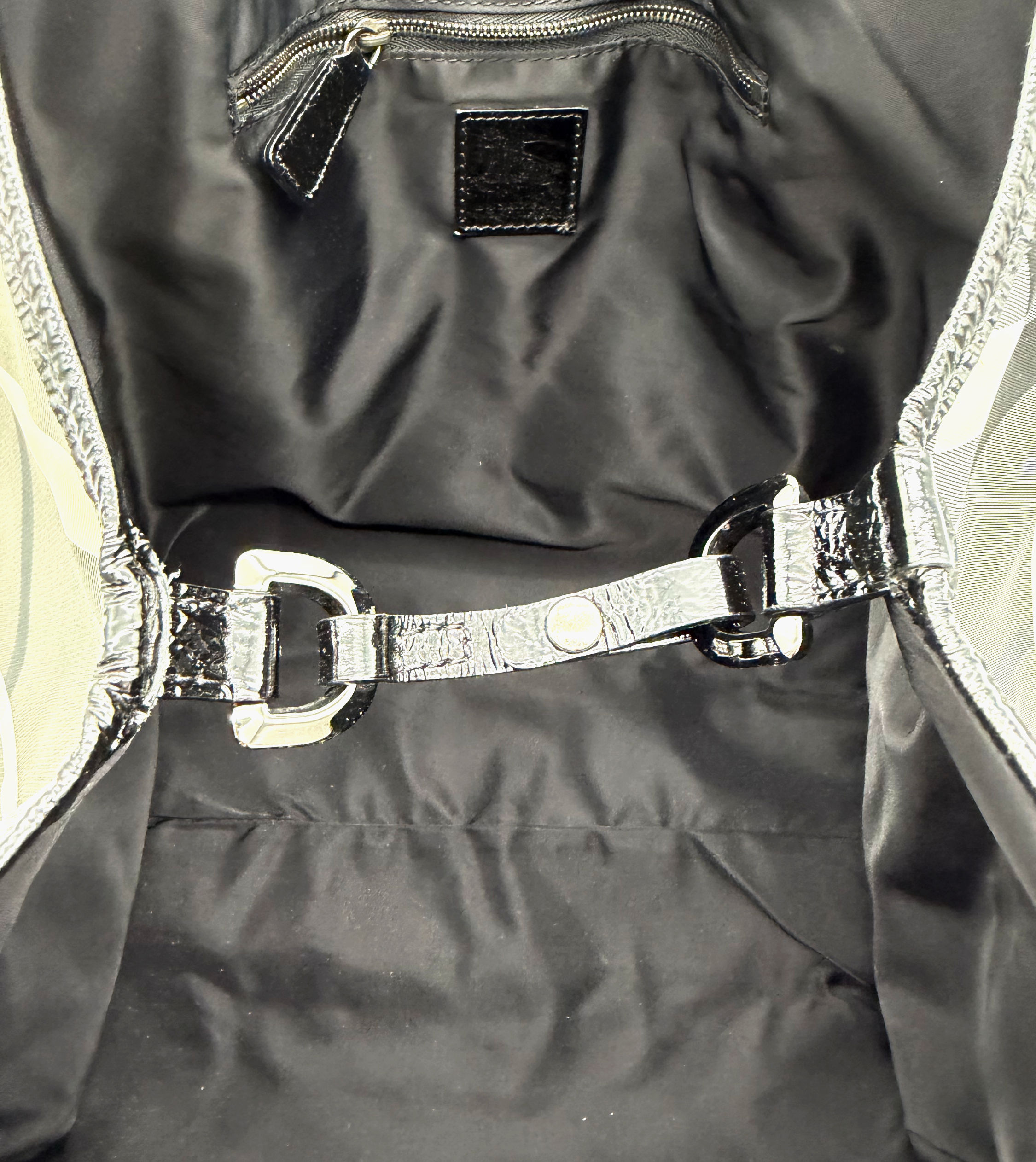 Burberry Checked Nylon Lowry Satchel