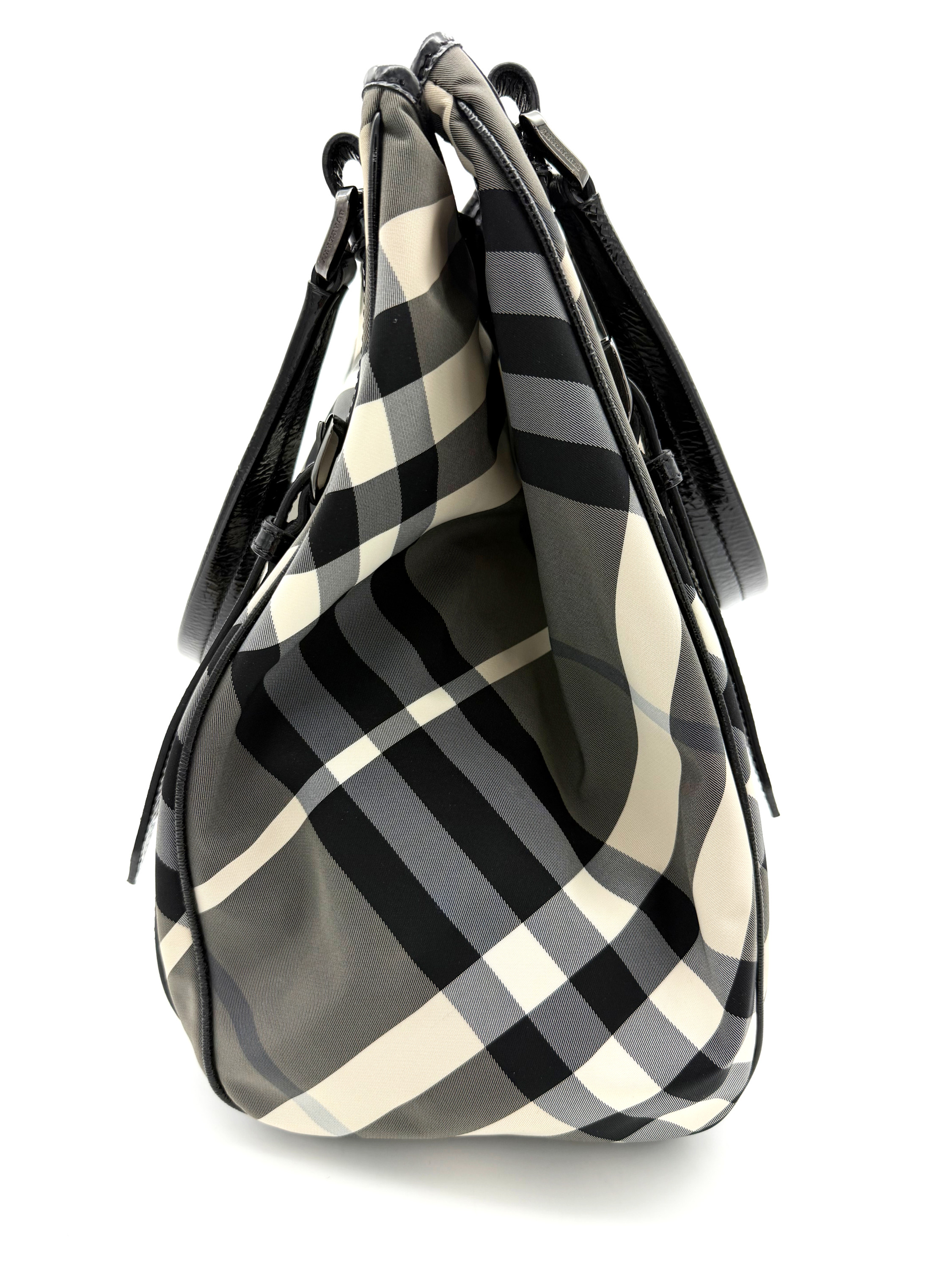 Burberry Checked Nylon Lowry Satchel image 5