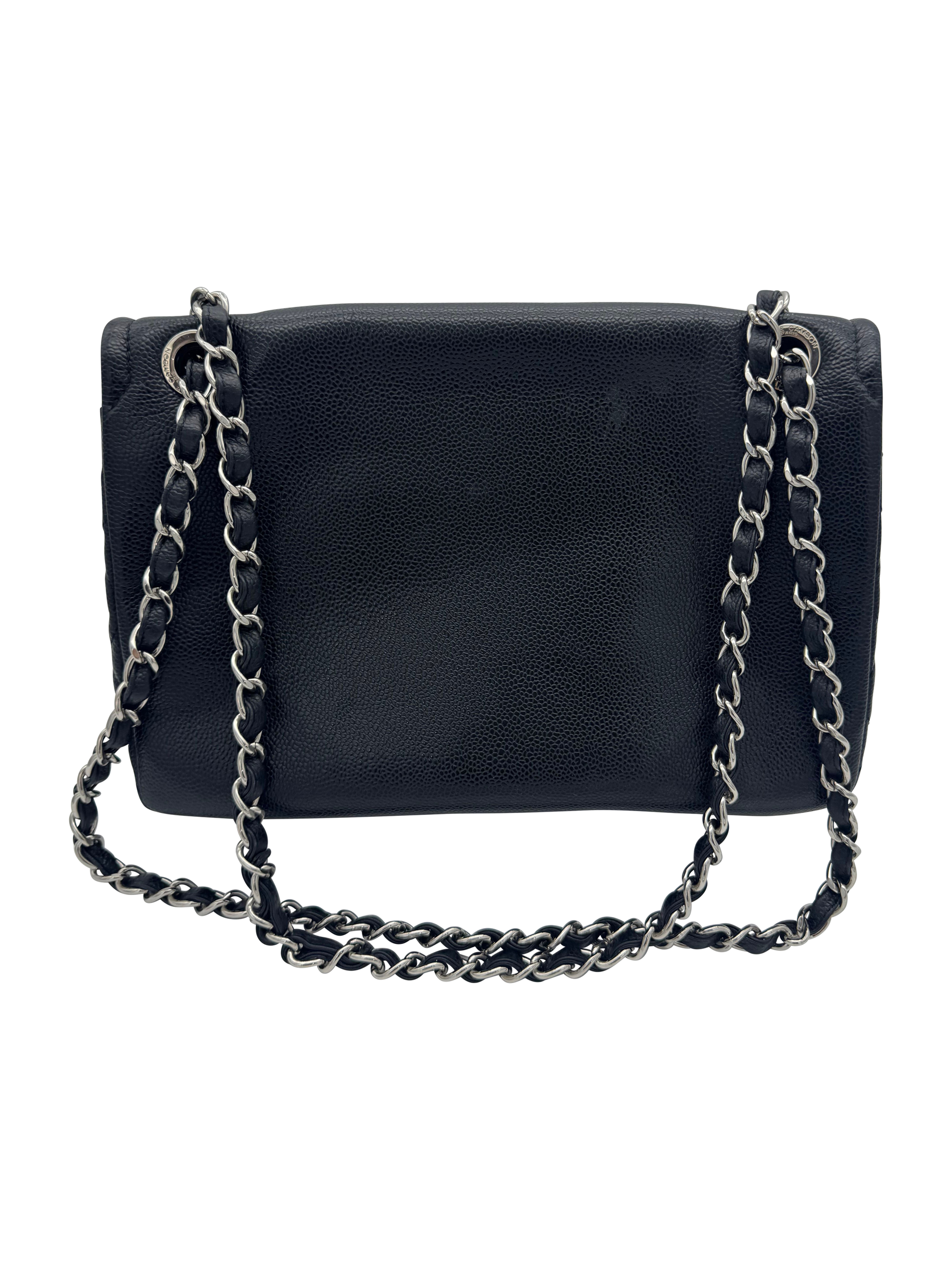 Chanel Black Caviar Leather Timeless Accordion Maxi Flap Bag image 4