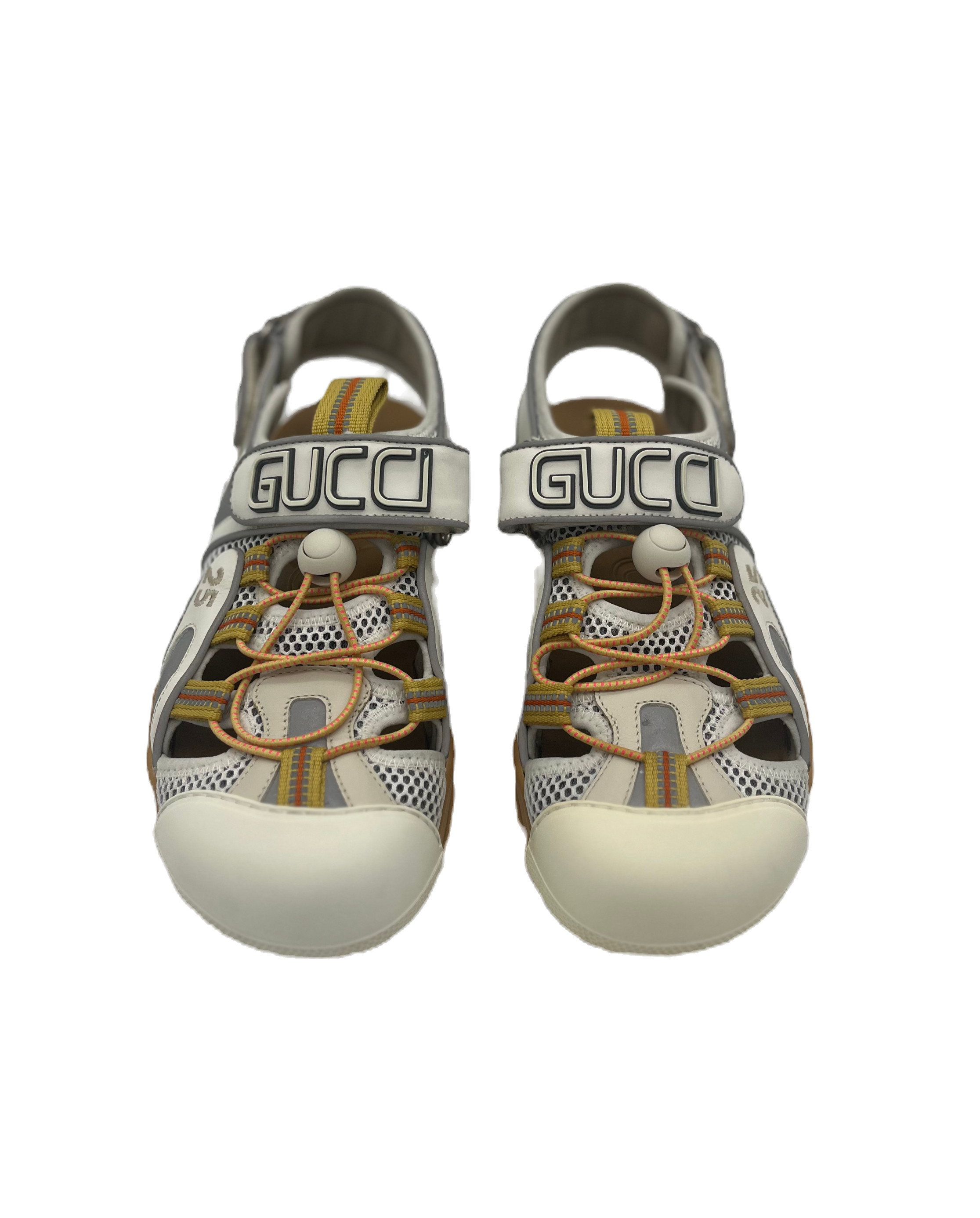 Gucci Wmns Tinsel Sport Sandals 'Crystal White Grey' — pre-loved Gucci at The Handbag Room Australia
