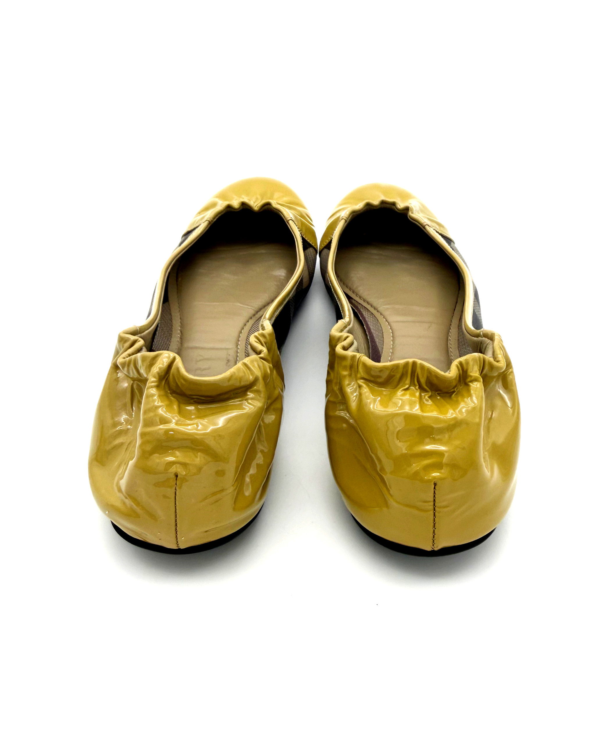 Burberry Patent Nova Check Scrunch Ballet Flats image 5