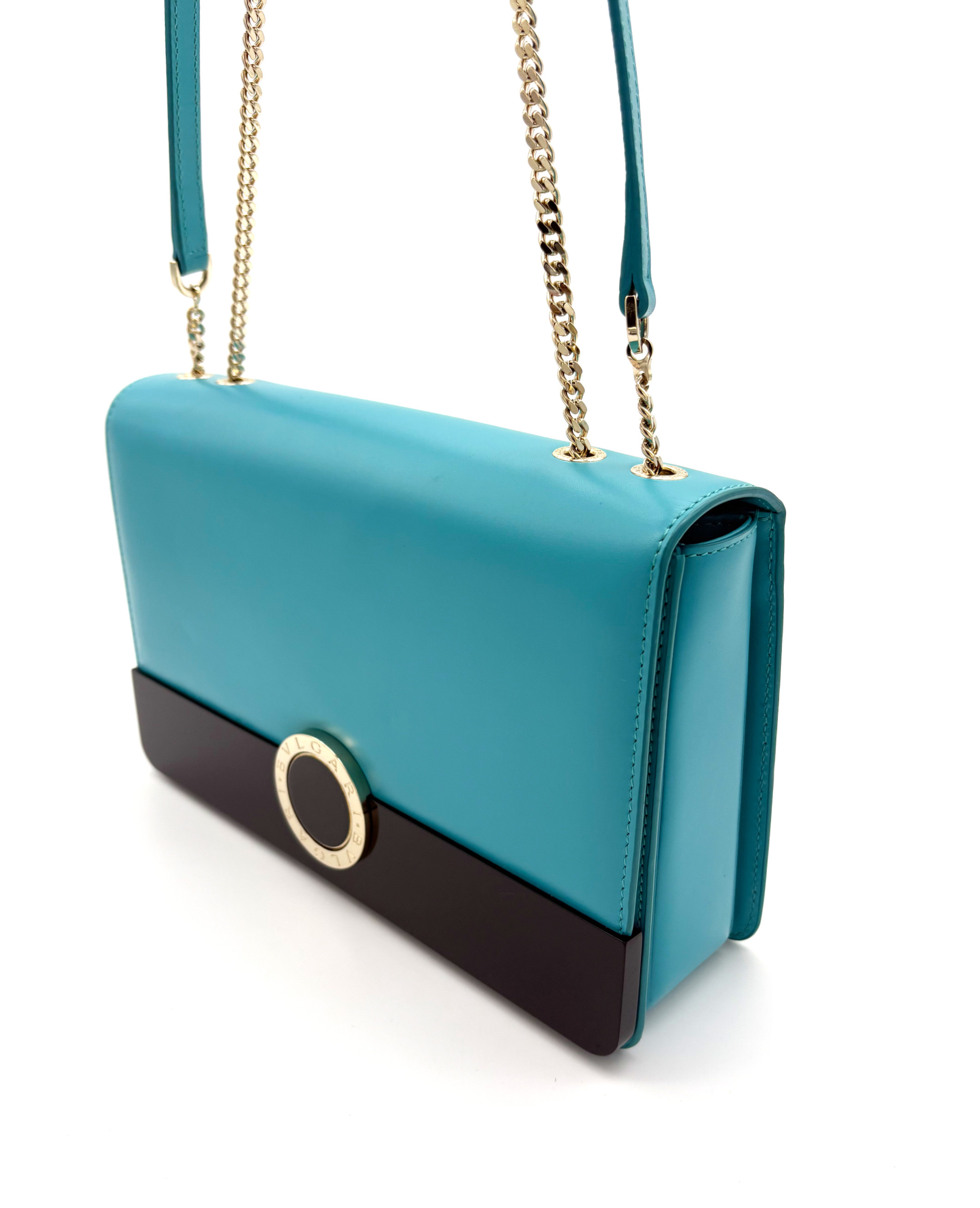 Bvlgari Turquoise Leather Crossbody Bag image 7