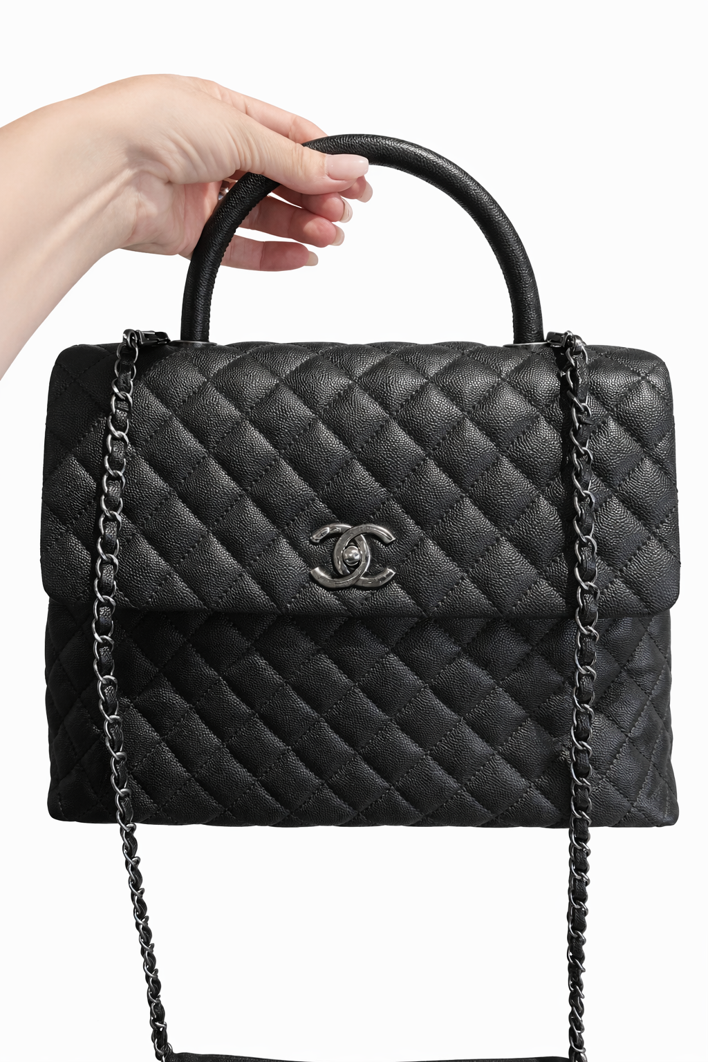 Chanel Coco Handle Dark Blue Caviar