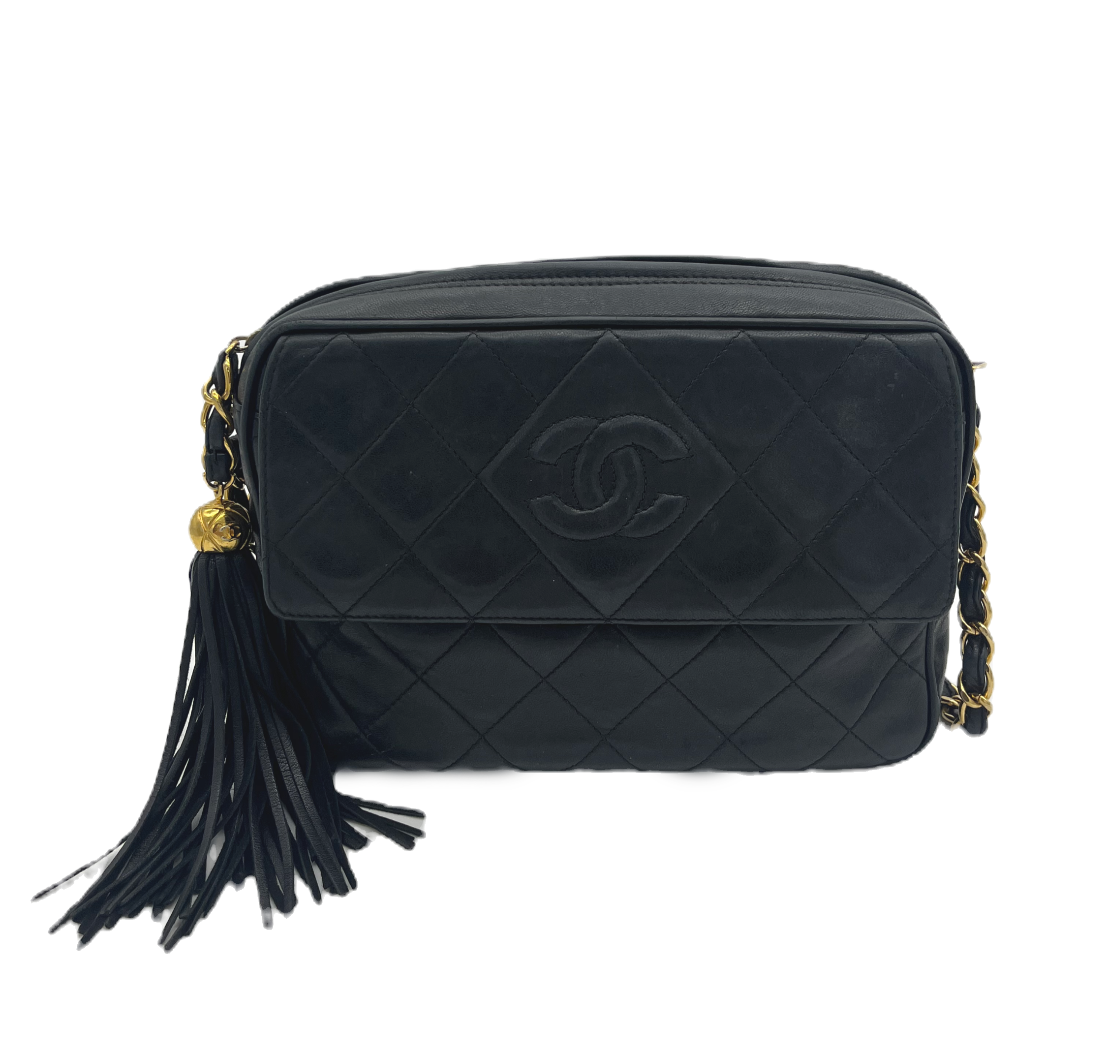 Chanel Black Quilted Tassel Flap Camera Bag — pre-loved Chanel at The Handbag Room Australia