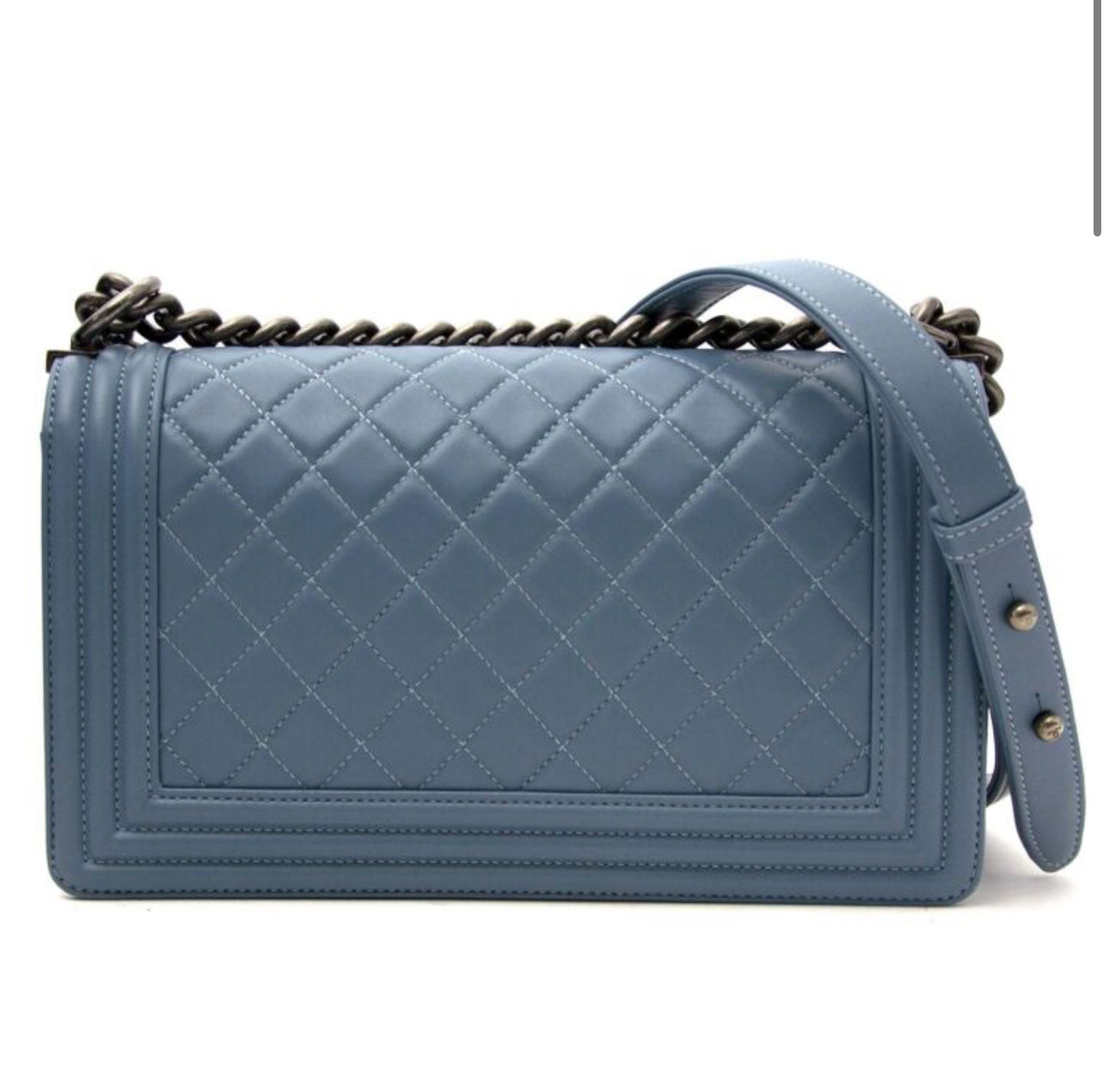 Chanel Boy Bag Blue Quilted Lambskin | Ruthenium Antiqued Silver Hardware