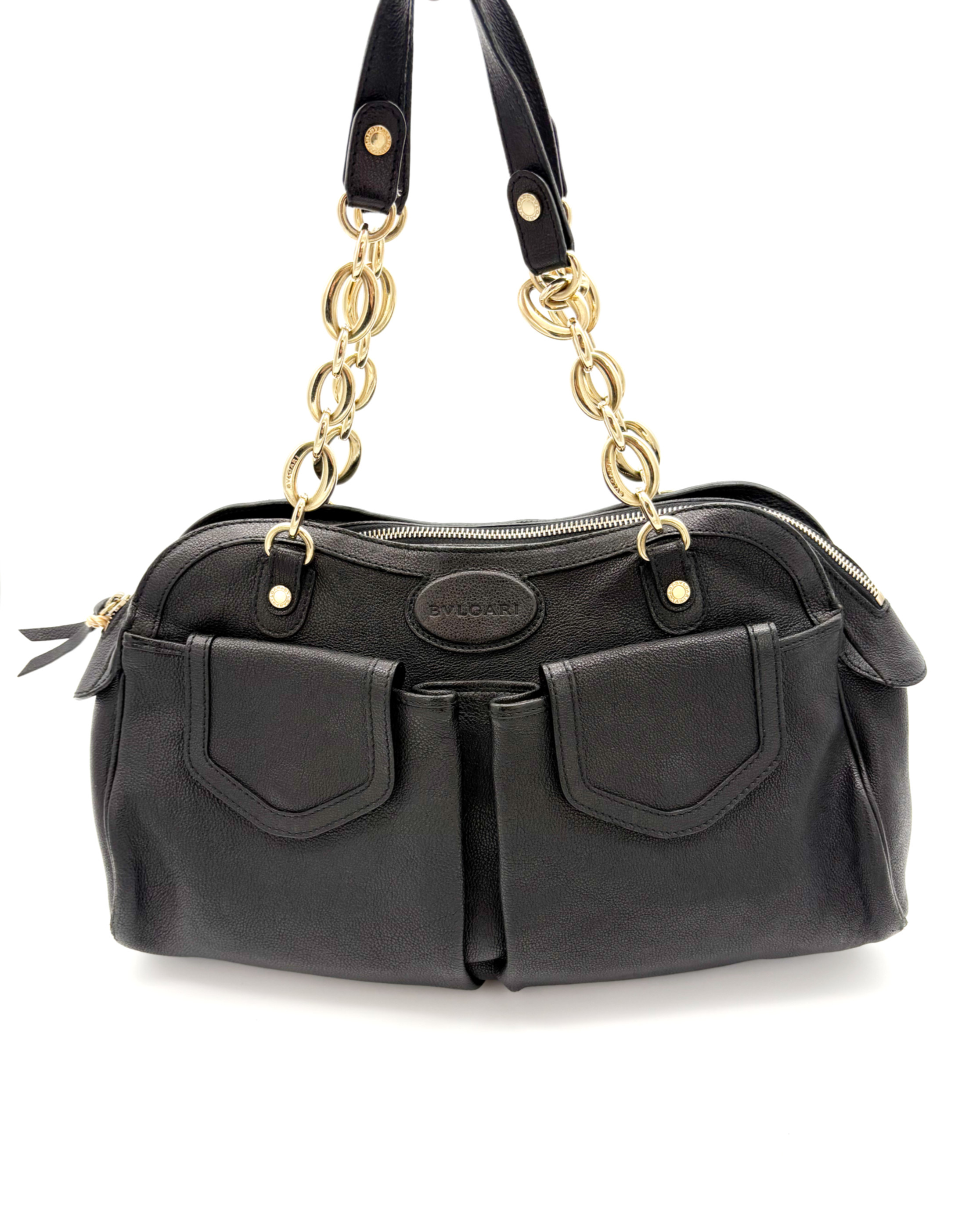 Bvlgari Black Leather Handbag image 7