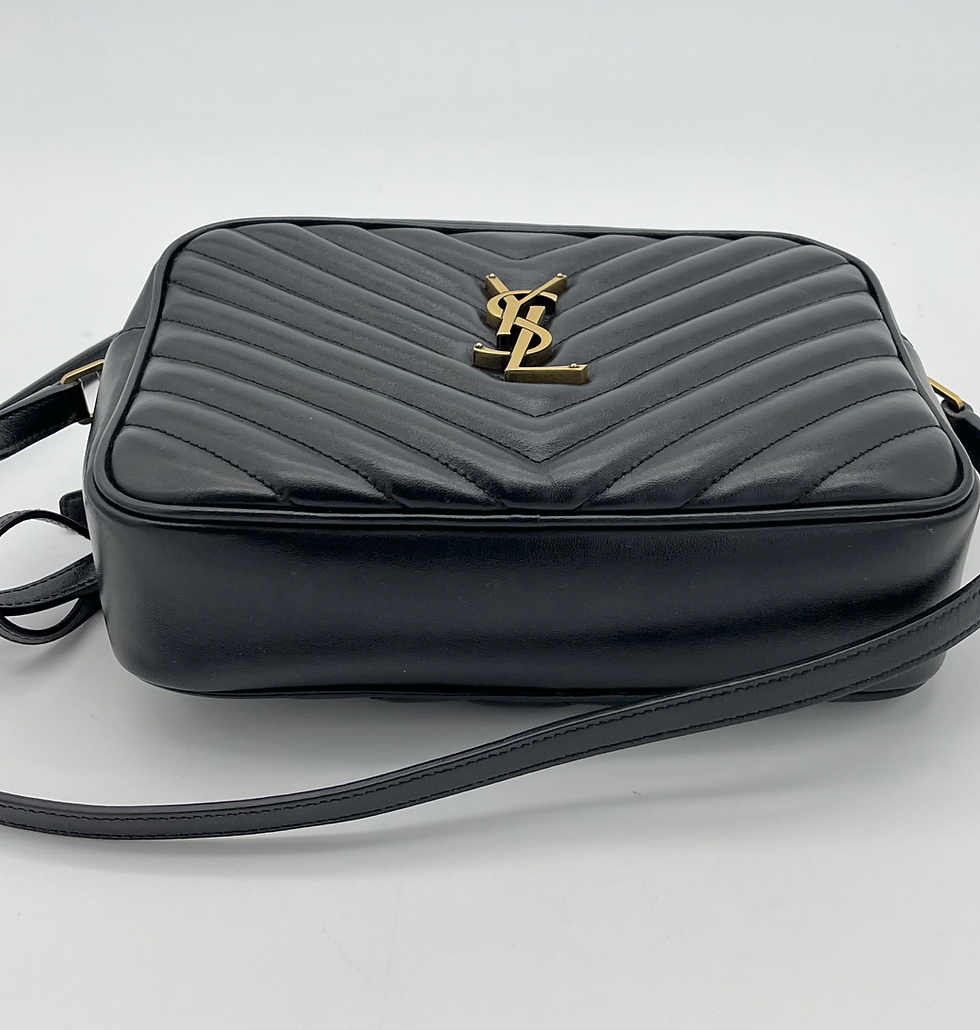 Thumbnail: Black YSL Saint Laurent Lou Zip-Up Quilted Crossbody Bag, Medium