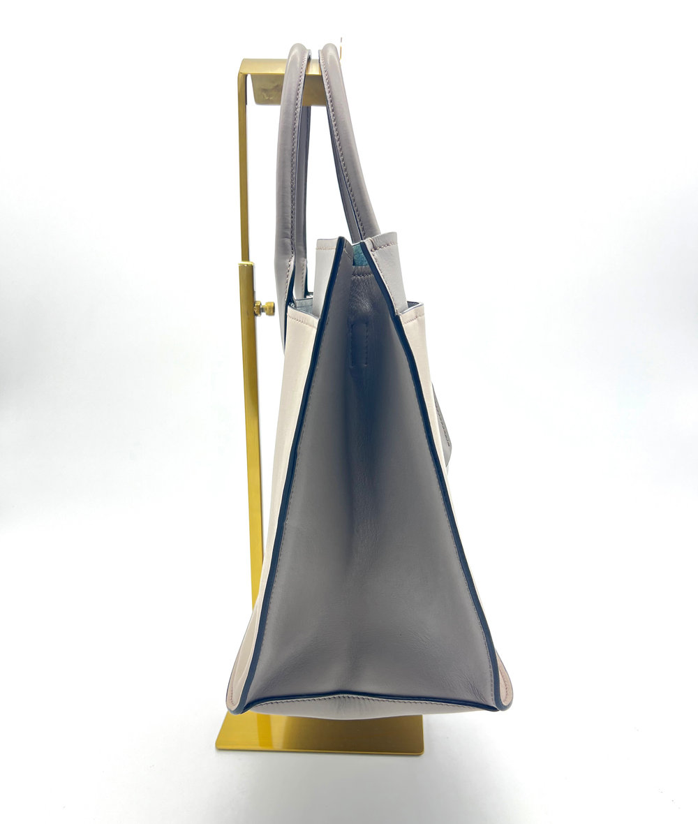 Prada City Calfskin Large Etiquette Tote Light Grey — image 5