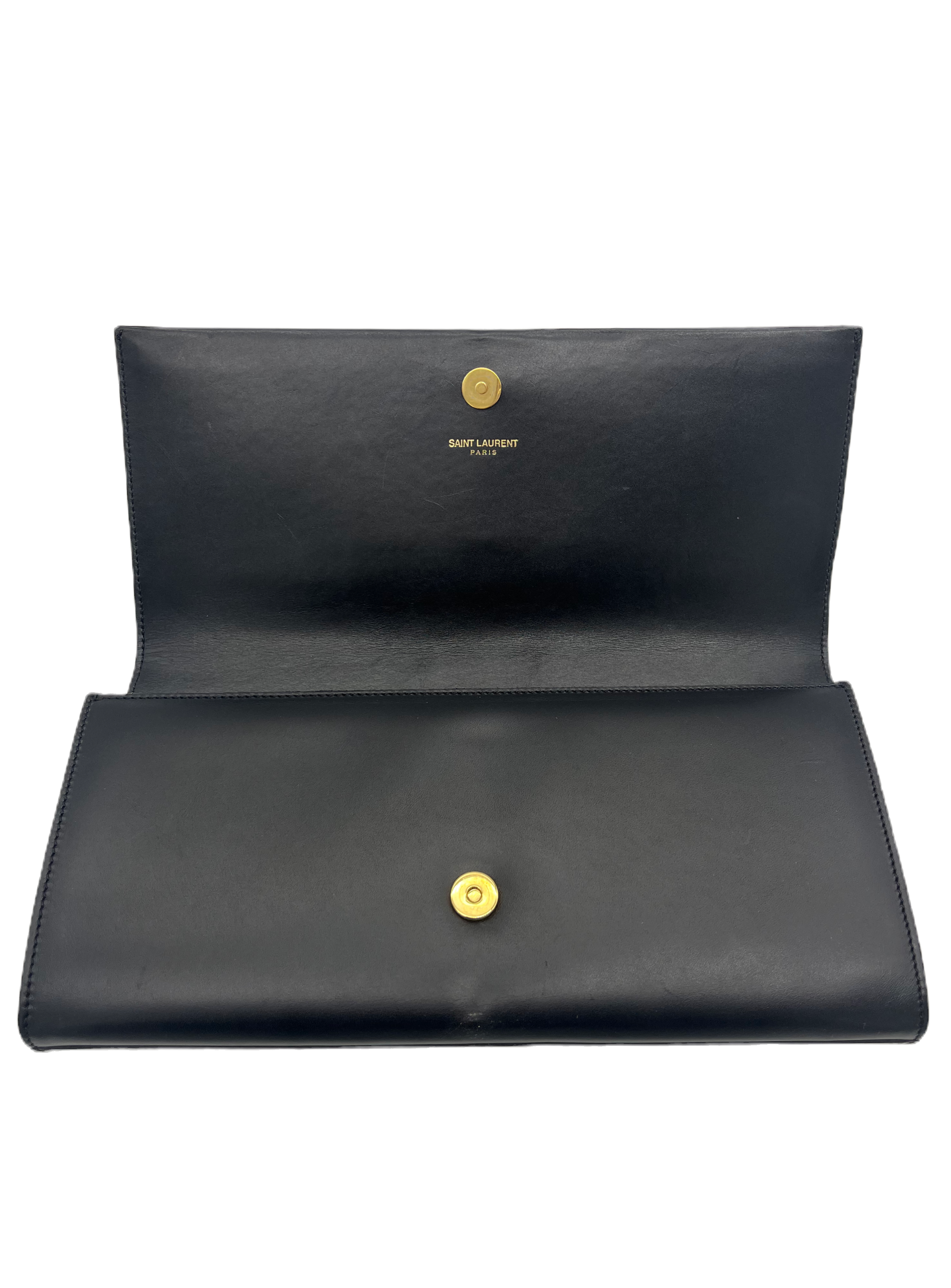 Saint Laurent Black Leather Kate Tassel Clutch image 4