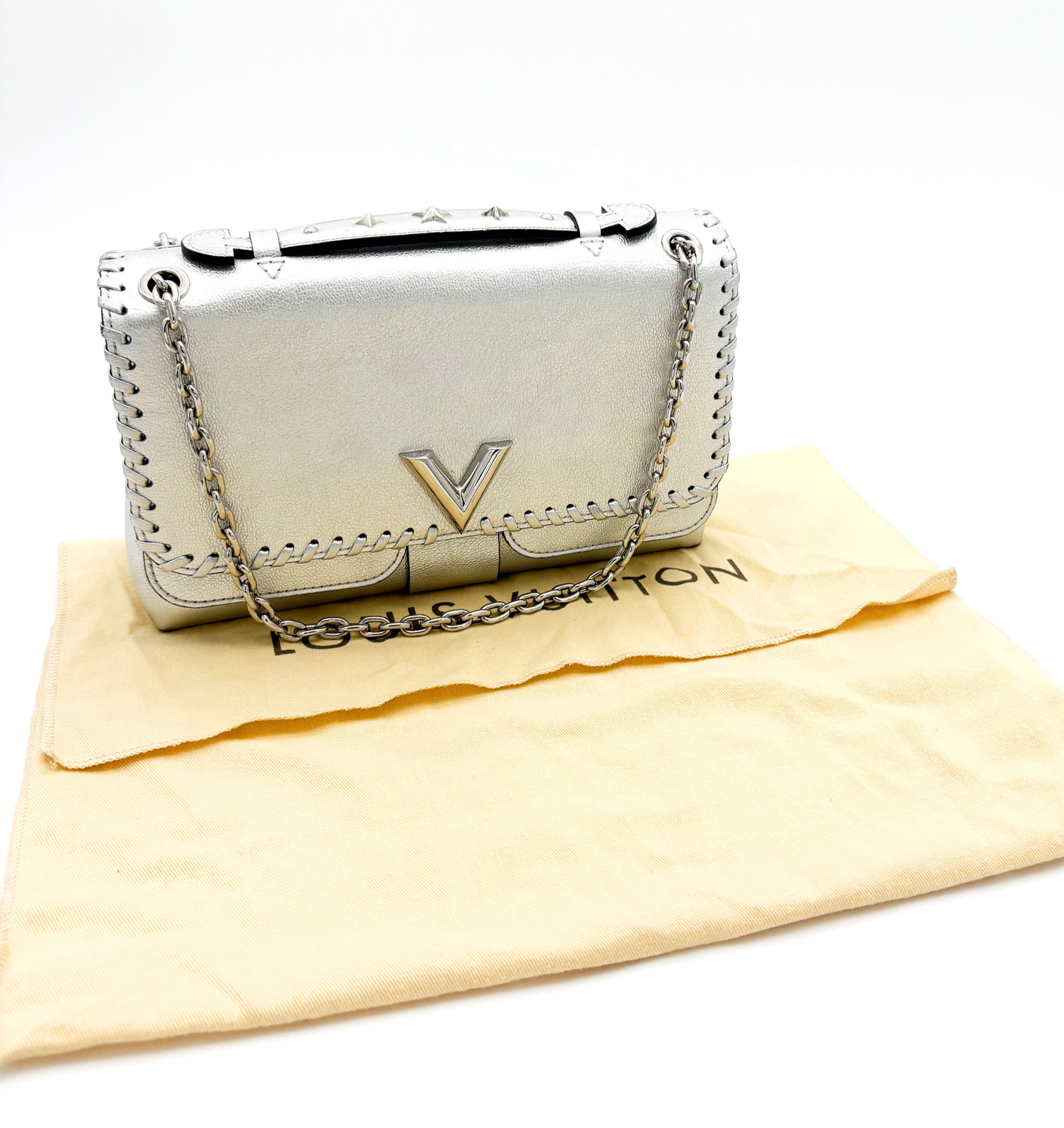 Louis Vuitton Very Chain Bag Plum Ecume Metallic Cuir Leather | Chain Strap