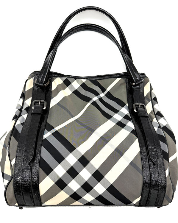 Burberry Checked Nylon Lowry Satchel