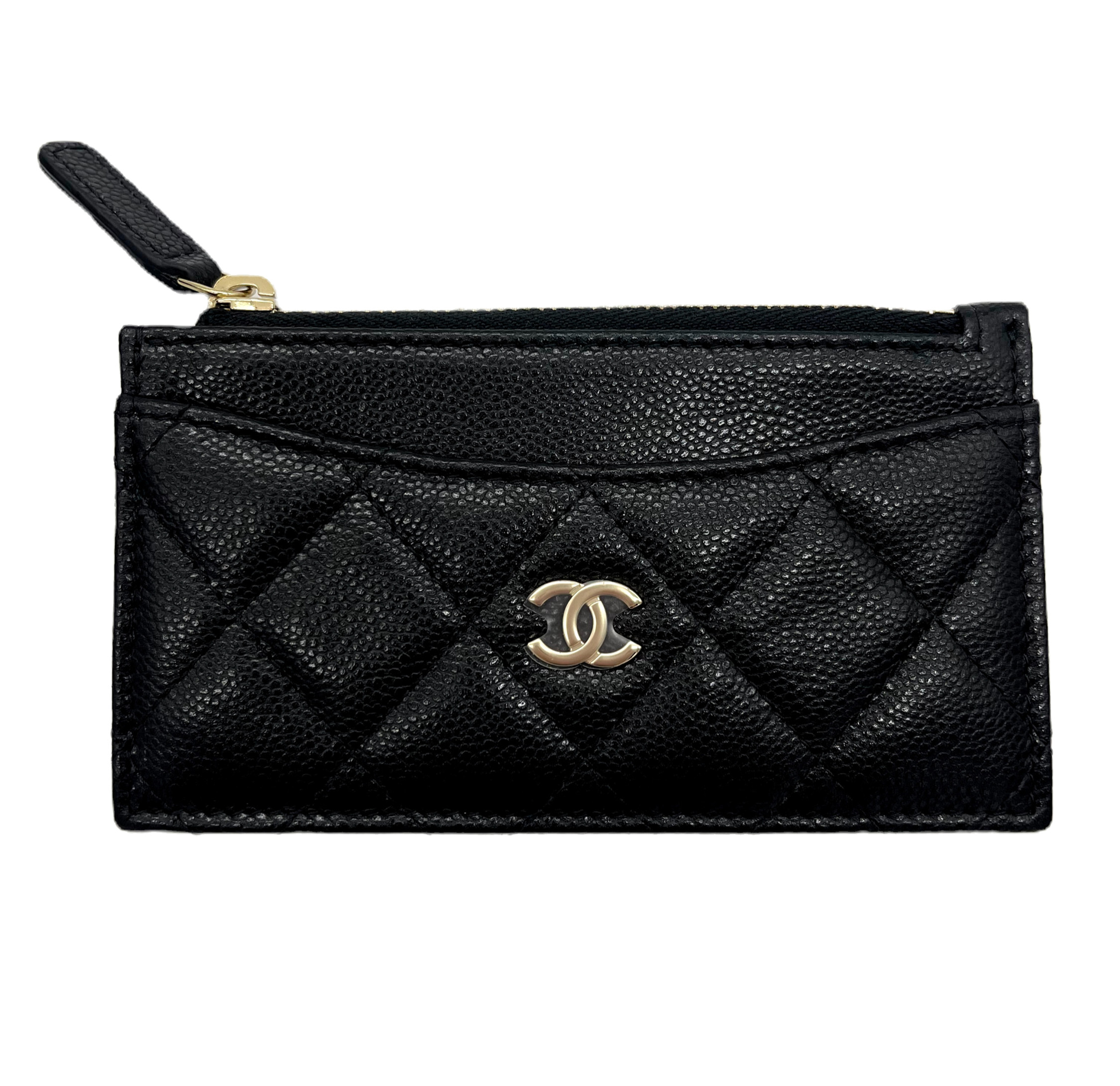 Chanel  Caviar Quilted CC Black Card Holder — pre-loved Chanel at The Handbag Room Australia