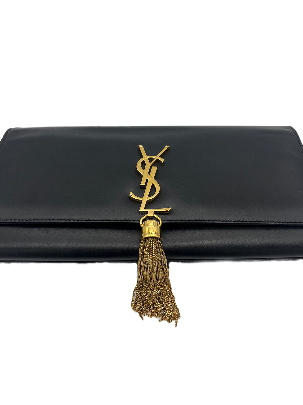 Thumbnail: Saint Laurent Black Leather Kate Tassel Clutch