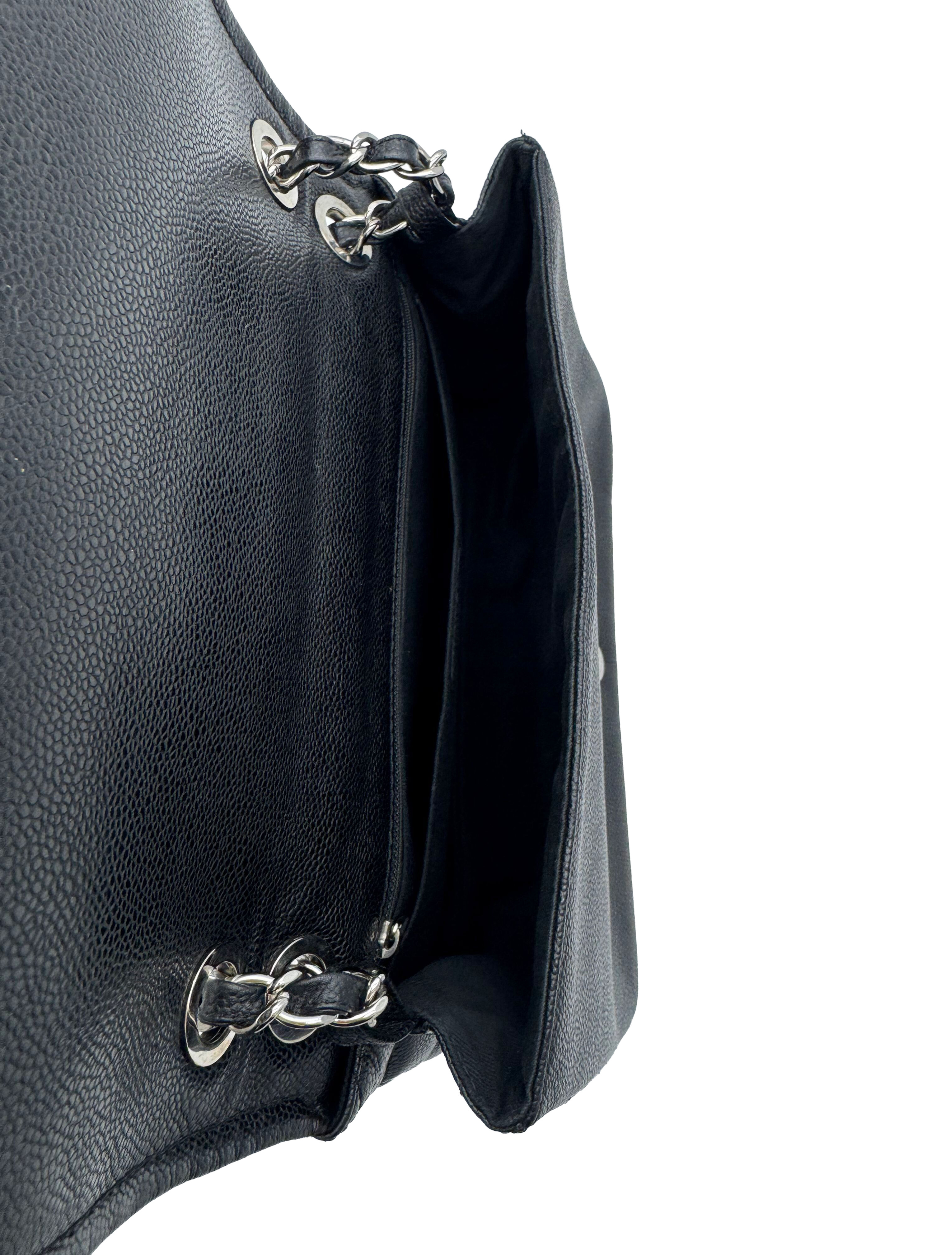 Chanel Black Caviar Leather Timeless Accordion Maxi Flap Bag image 3