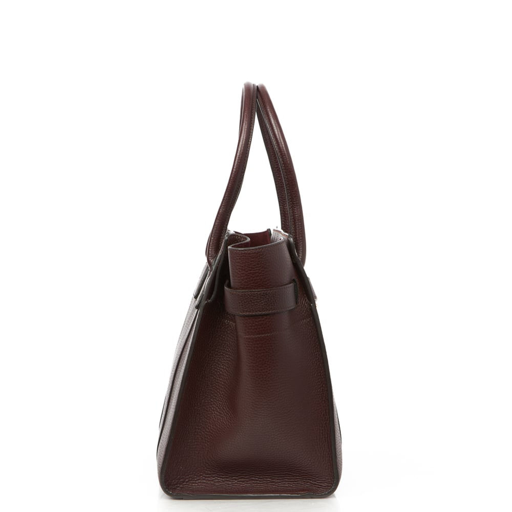 Mulberry Zipped Bayswater Bag Burgundy Leather | Classic Structured Tote