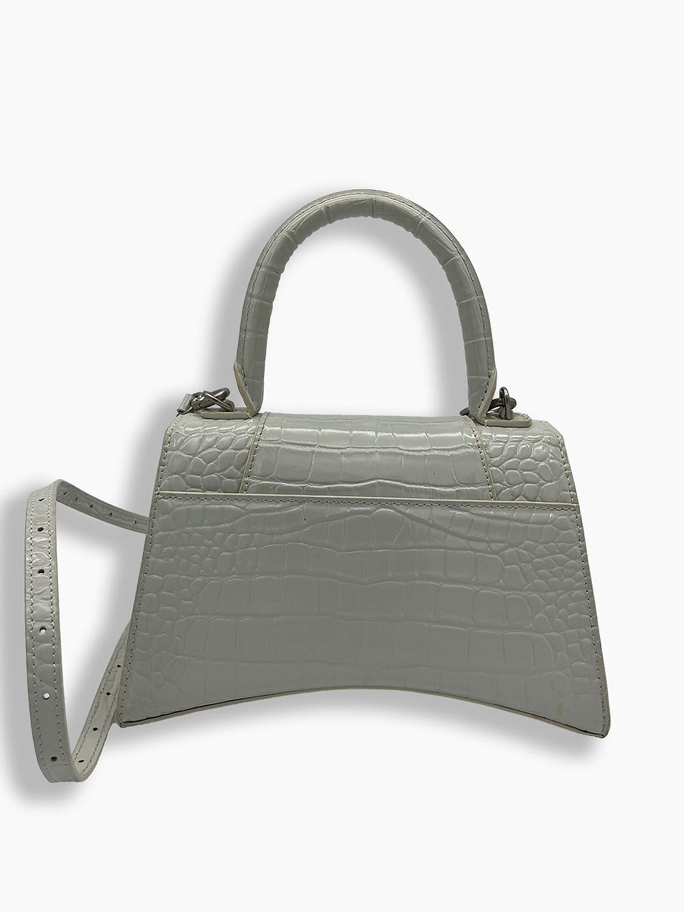 Thumbnail: Balenciaga Hourglass Crocodile Embossed Handbag