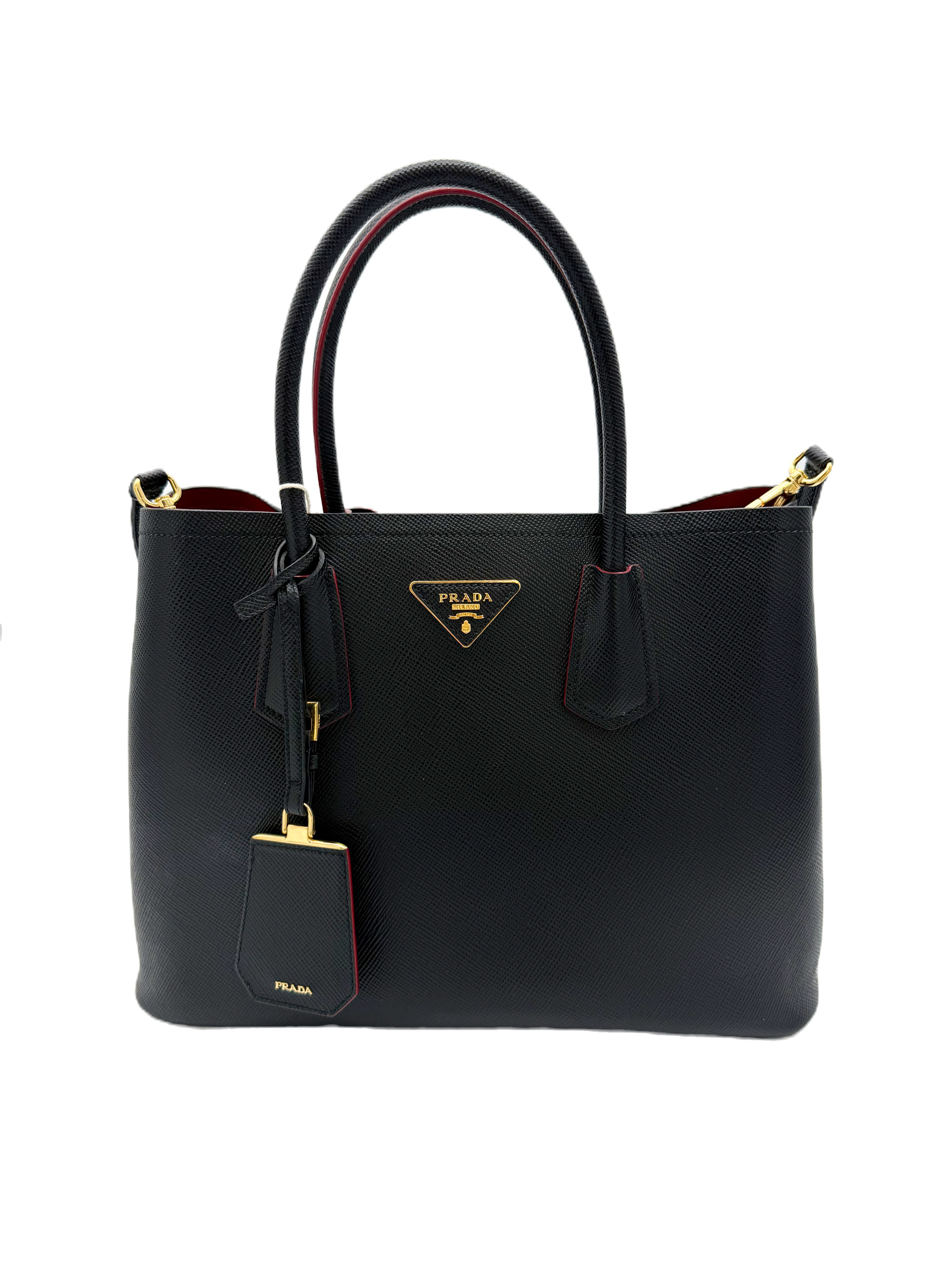 Prada Saffiano Lux Tote  Black Large — pre-loved Prada at The Handbag Room Australia