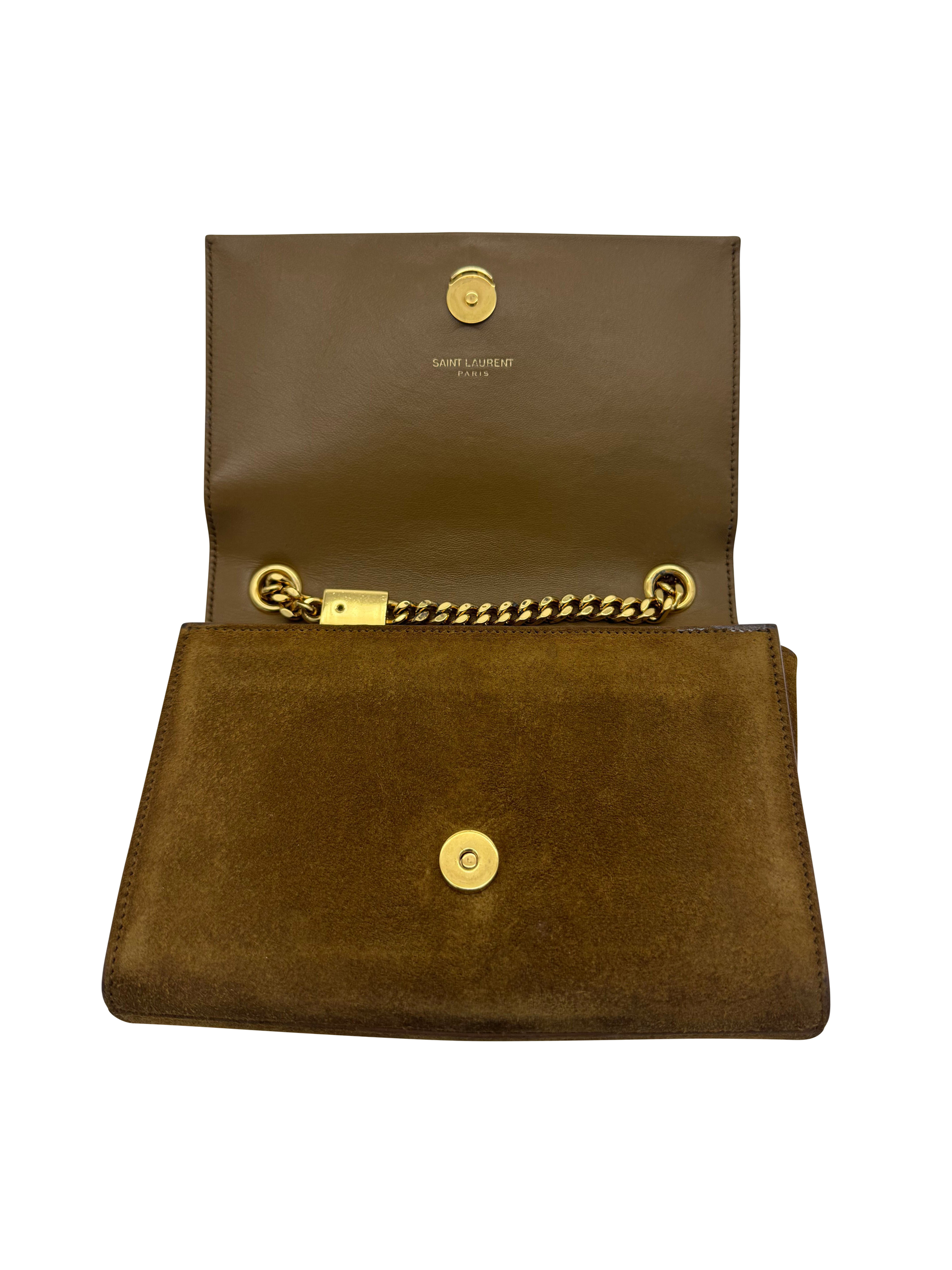 YSL Saint Laurent Tan Suede Small Cassandre Monogramme image 3