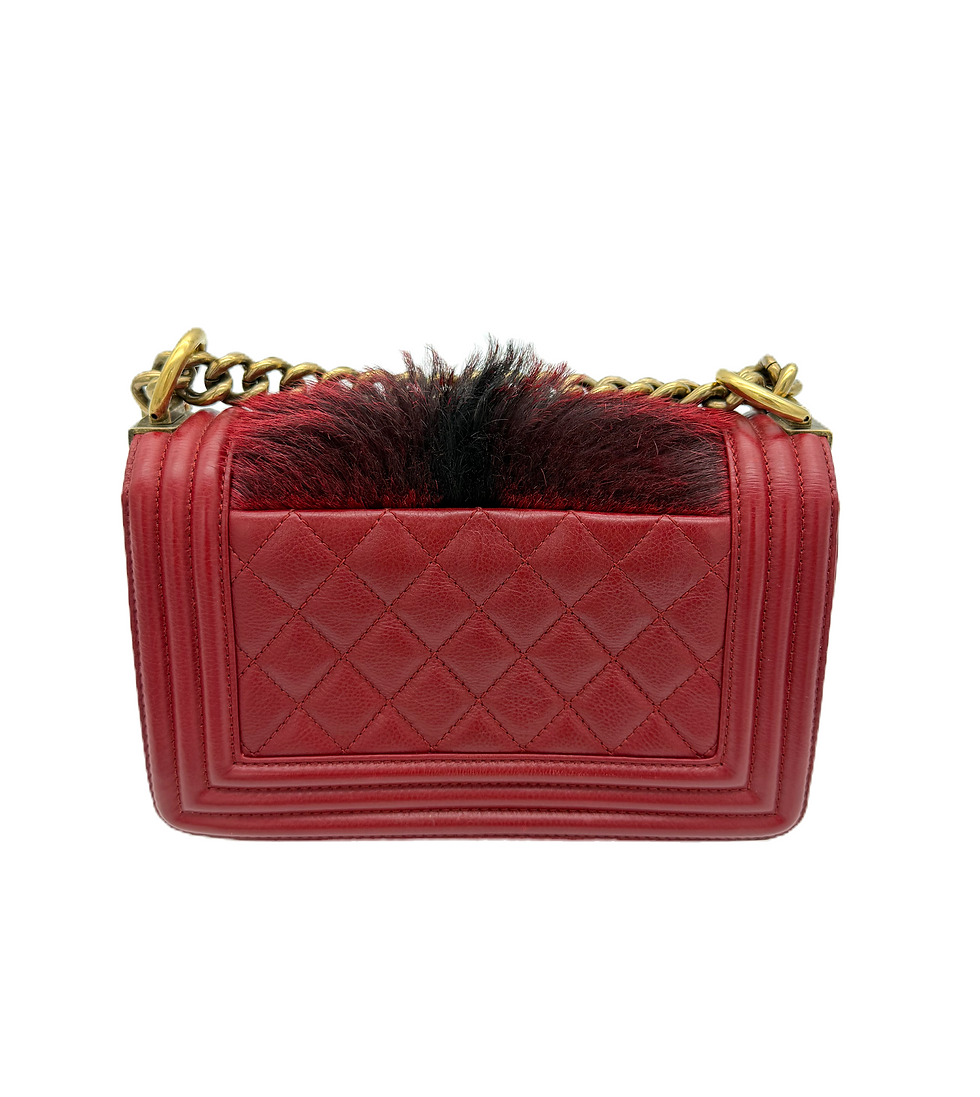 Thumbnail: Chanel Red Quilted Calfskin and Horsehair Boy Bag