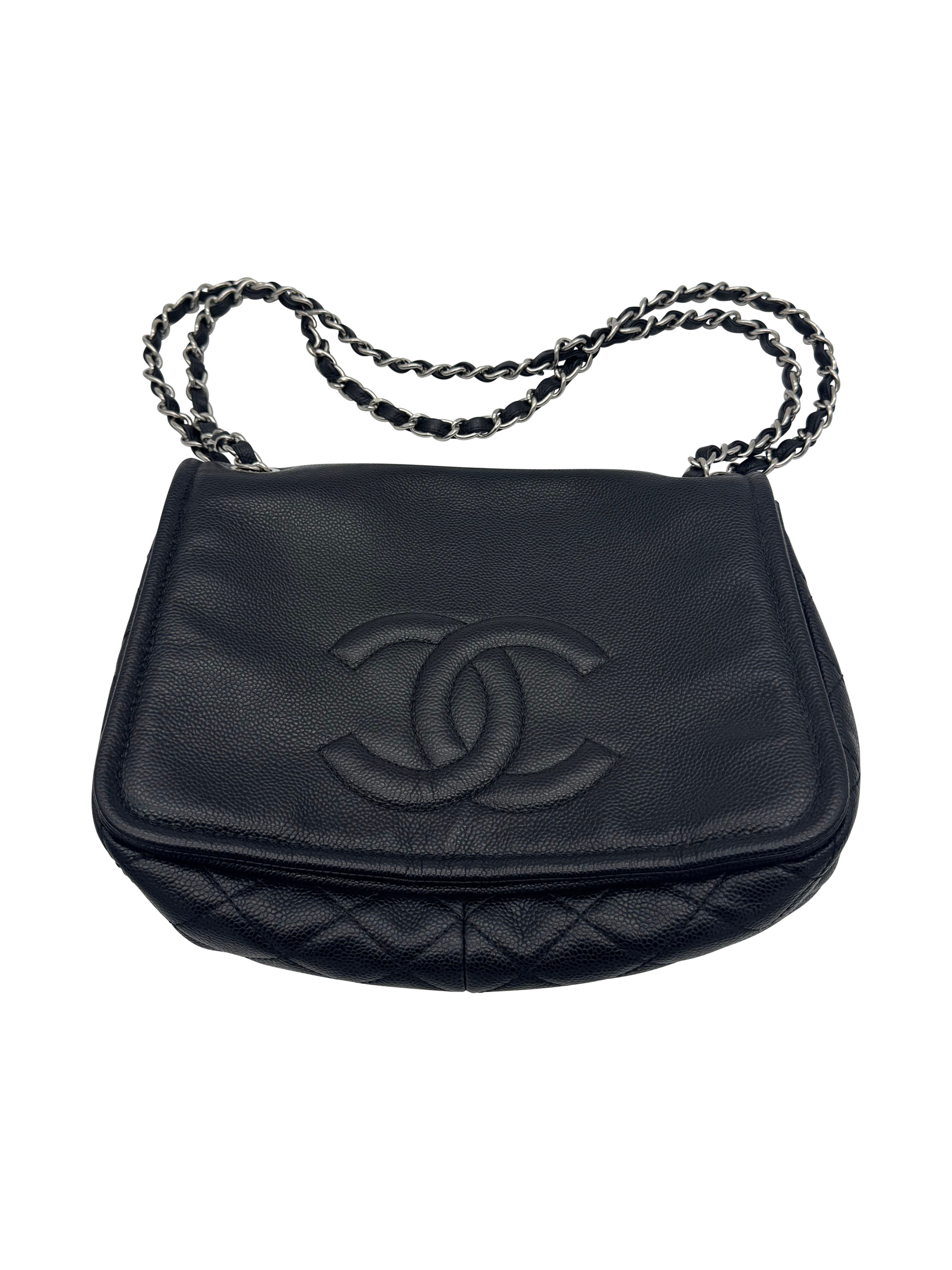 Chanel Black Caviar Leather Timeless Accordion Maxi Flap Bag image 2
