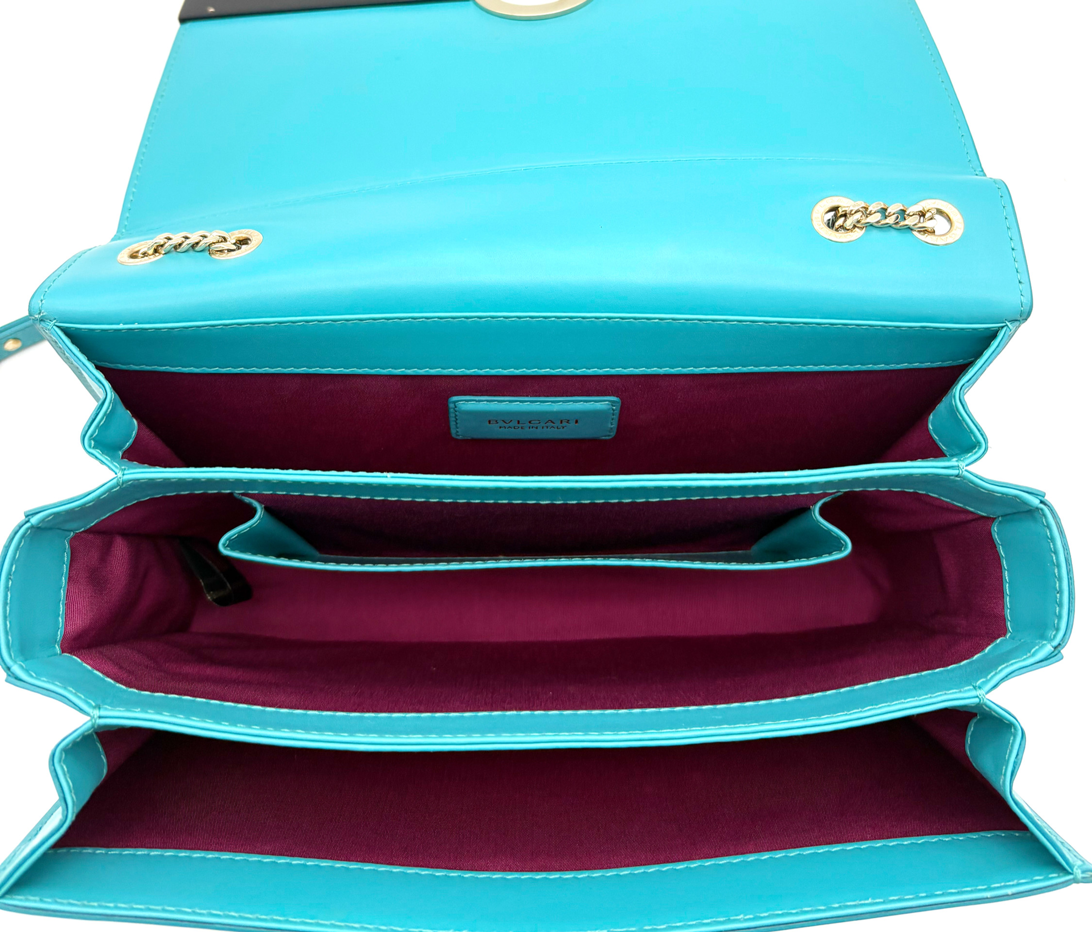 Bvlgari Turquoise Leather Crossbody Bag image 9