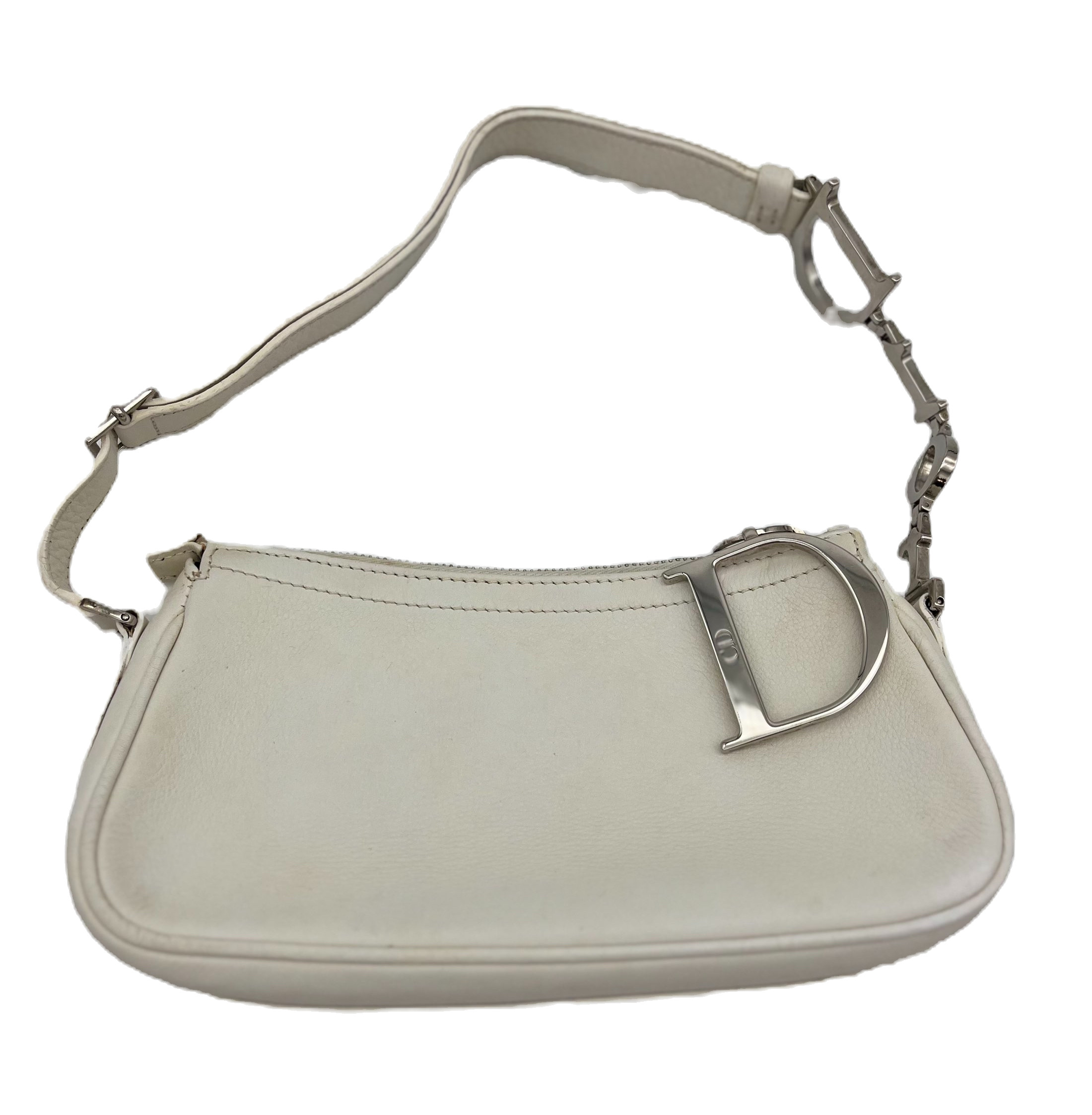 Dior Pochette Dior in Pelle Bianco — pre-loved Christian Dior at The Handbag Room Australia