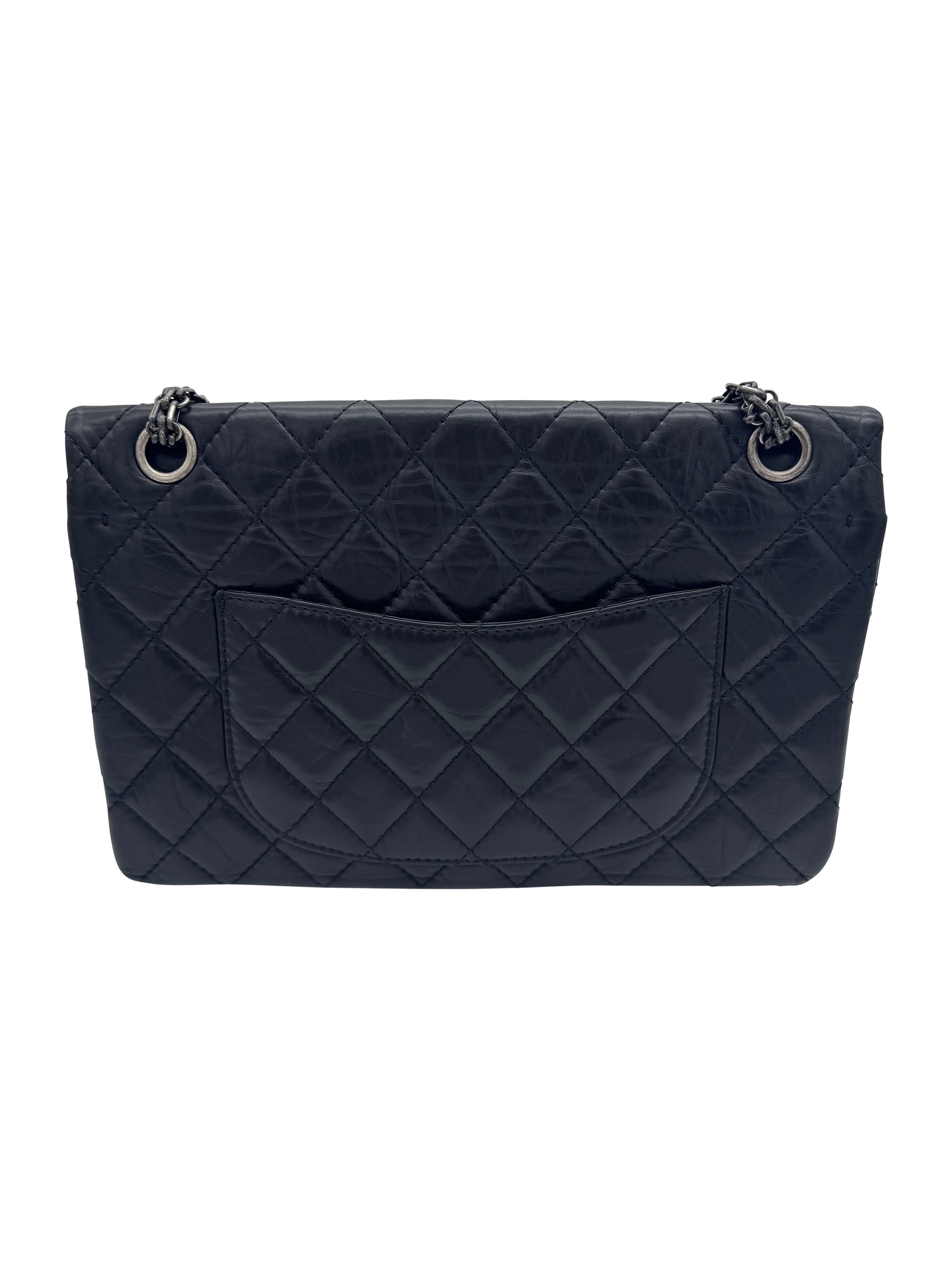 Chanel Black Aged Calfskin Reissue 2.55 Flap Bag 227 image 8