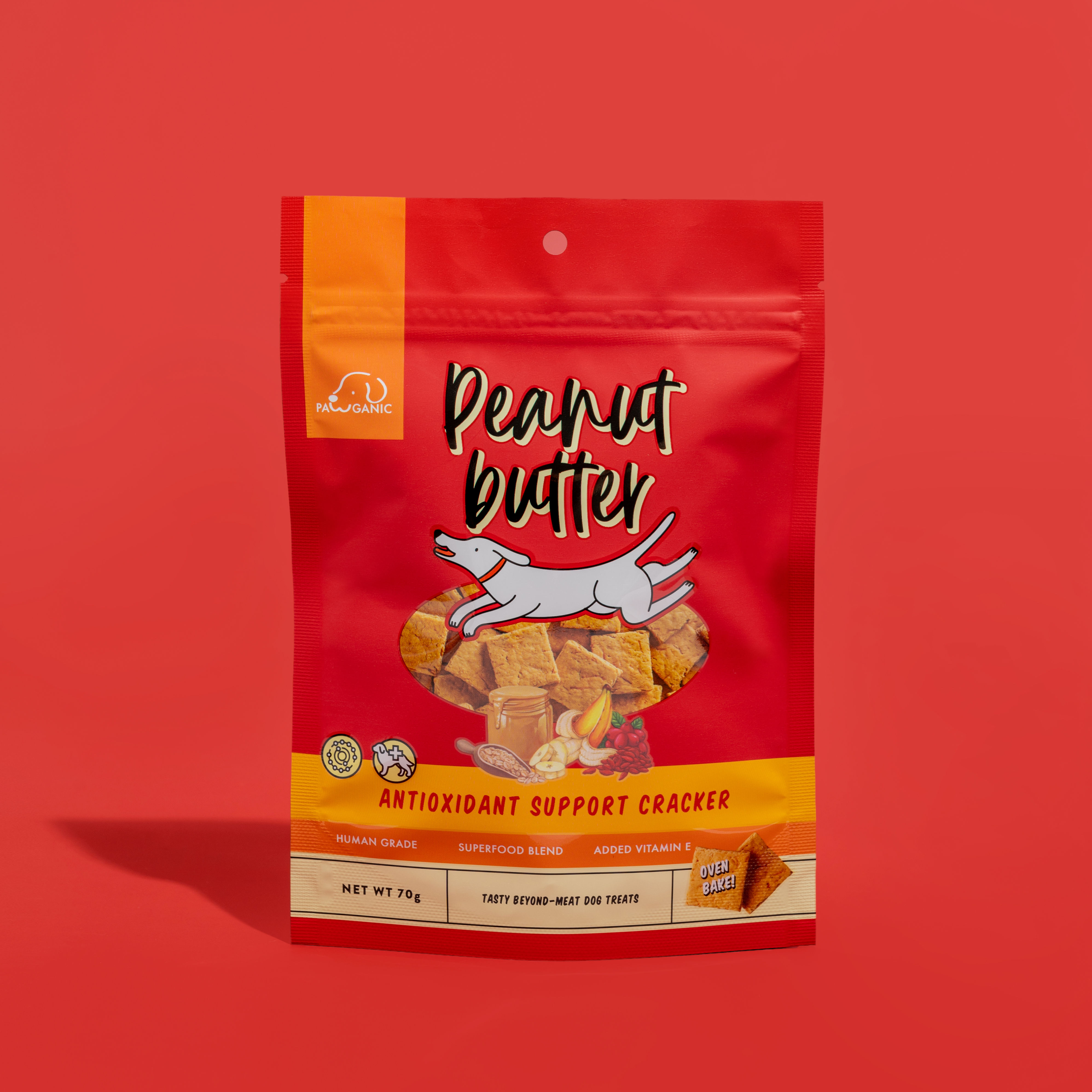 Pawganic Dog Cracker -Peanut Butter 70g.