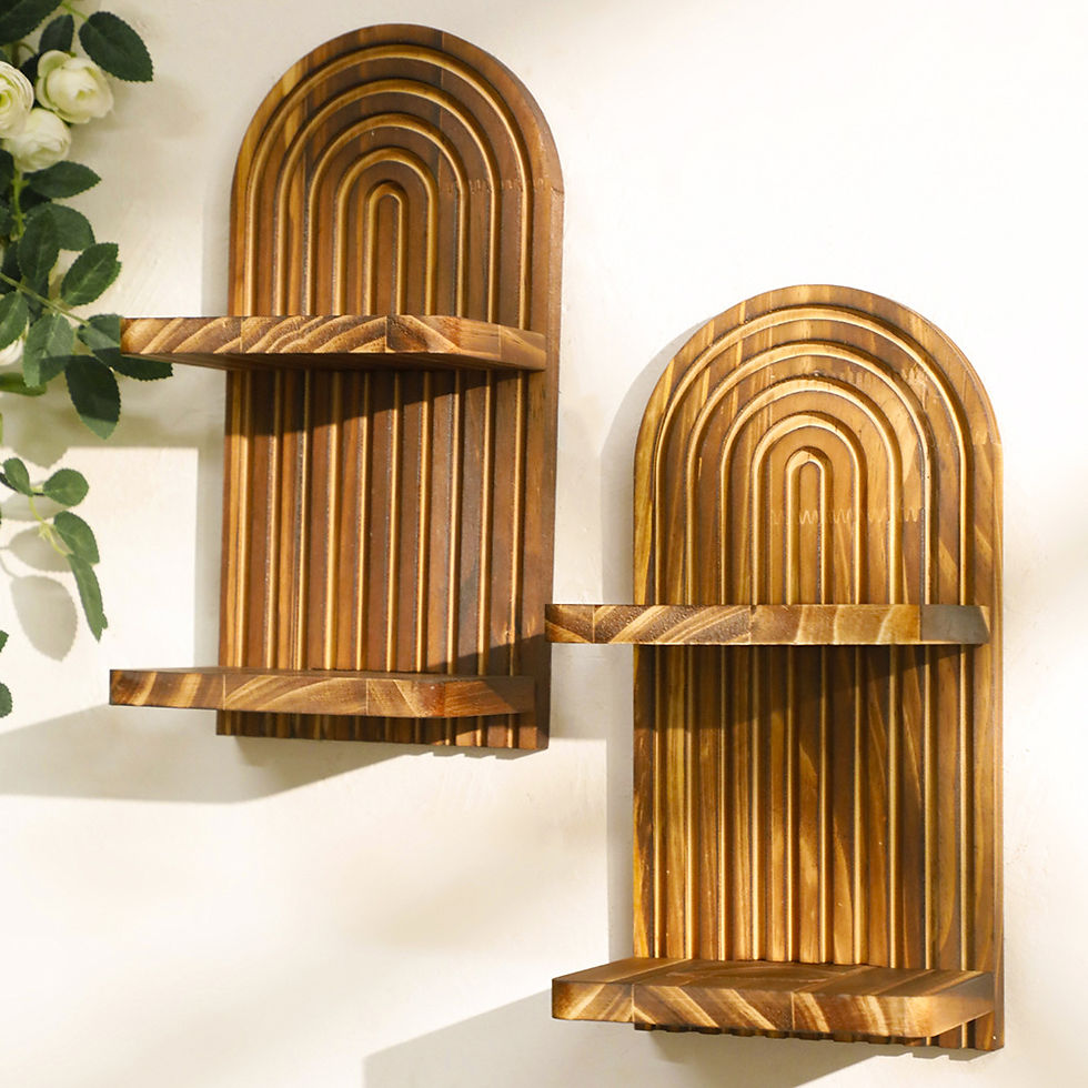 Miniature : Étagère murale en bois de chêne – design arrondi