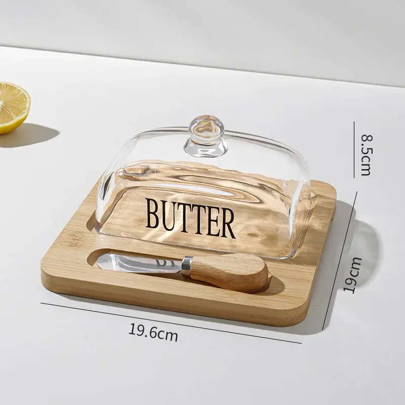 Thumbnail: Beurrier en bois avec cloche en verre – Boîte à fromage