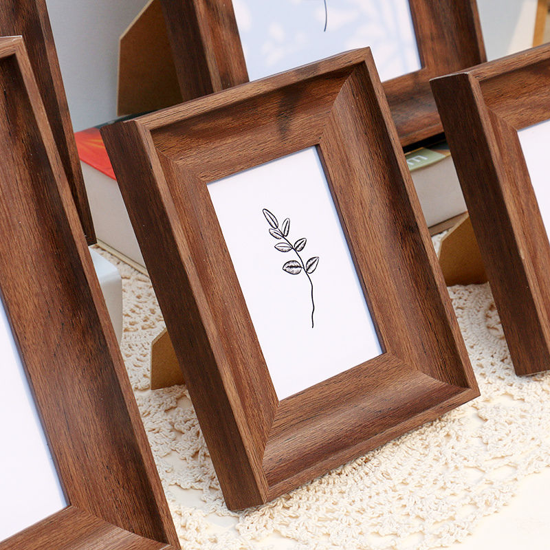 Cadre photo aspect bois – Bordure large naturelle