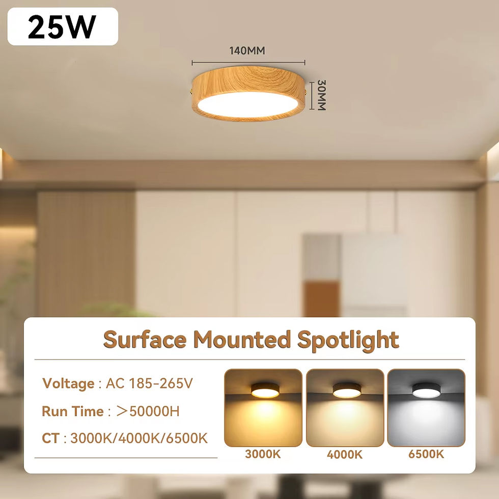 Miniature : Plafonnier en bois – Spot LED 3 teintes