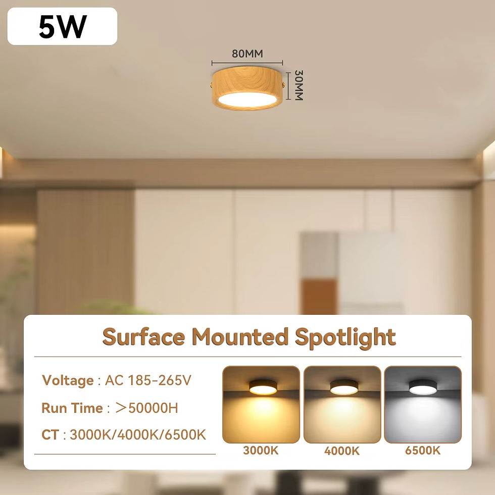 Miniature : Plafonnier en bois – Spot LED 3 teintes