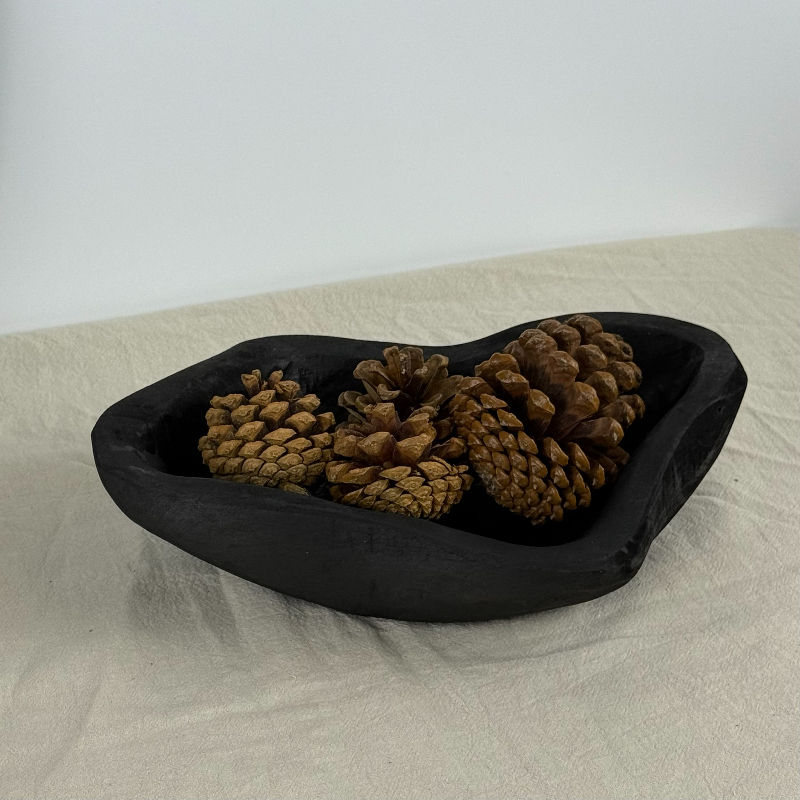 Thumbnail: Coupe à fruits en bois noirci – déco artisanale