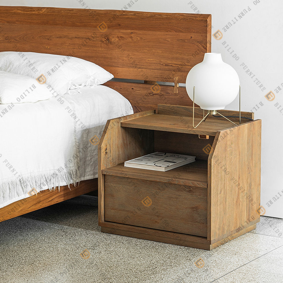 Thumbnail: Table de chevet en bois massif – style Wabi-Sabi