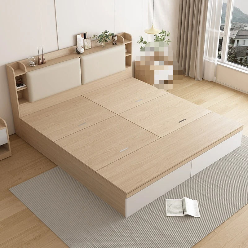 Thumbnail: Lit double en bois – style minimaliste japonais avec rangements