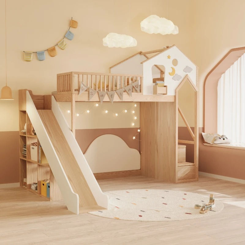 Miniature : Lit cabane enfant en bois massif – lit surélevé