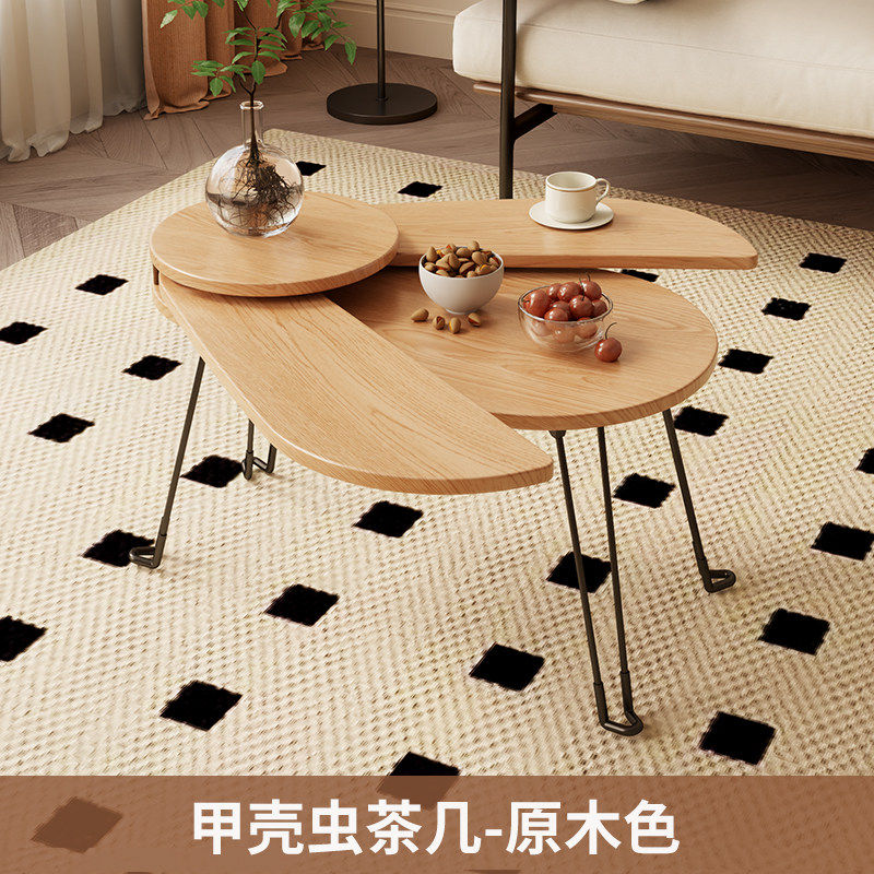 Thumbnail: Table d'appoint en bois en forme de C – côté canapé