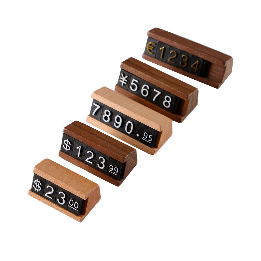 Étiquette de prix ajustable en bois