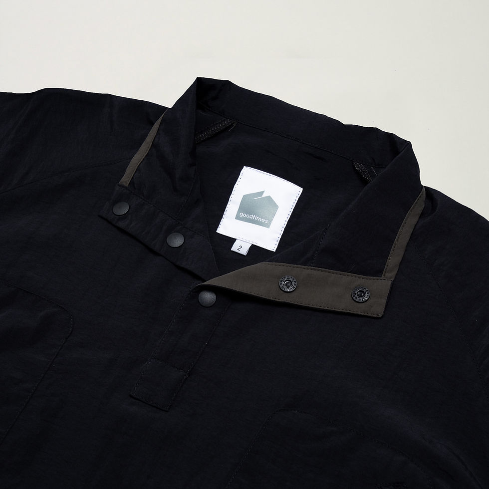縮圖：Half Snap Pullover Shirt (Noir)